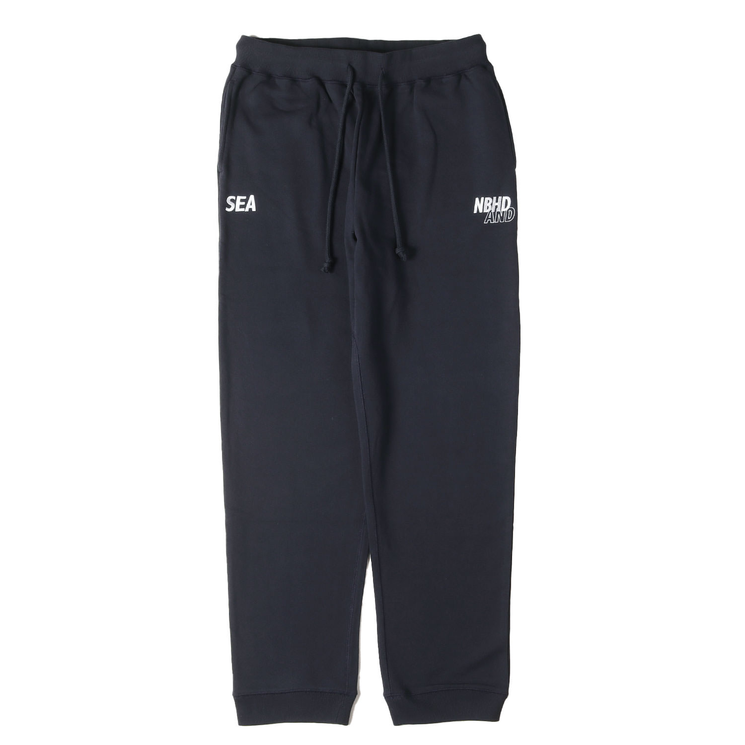 NEIGHBORHOOD ネイバーフッド パンツ ネイビー 紺 サイズ:XL | 21SS WIND AND SEA ロゴプリント スウェットパンツ | ボトムス ズボン | コラボ【メンズ】【中古】【新品同様】【K4772】