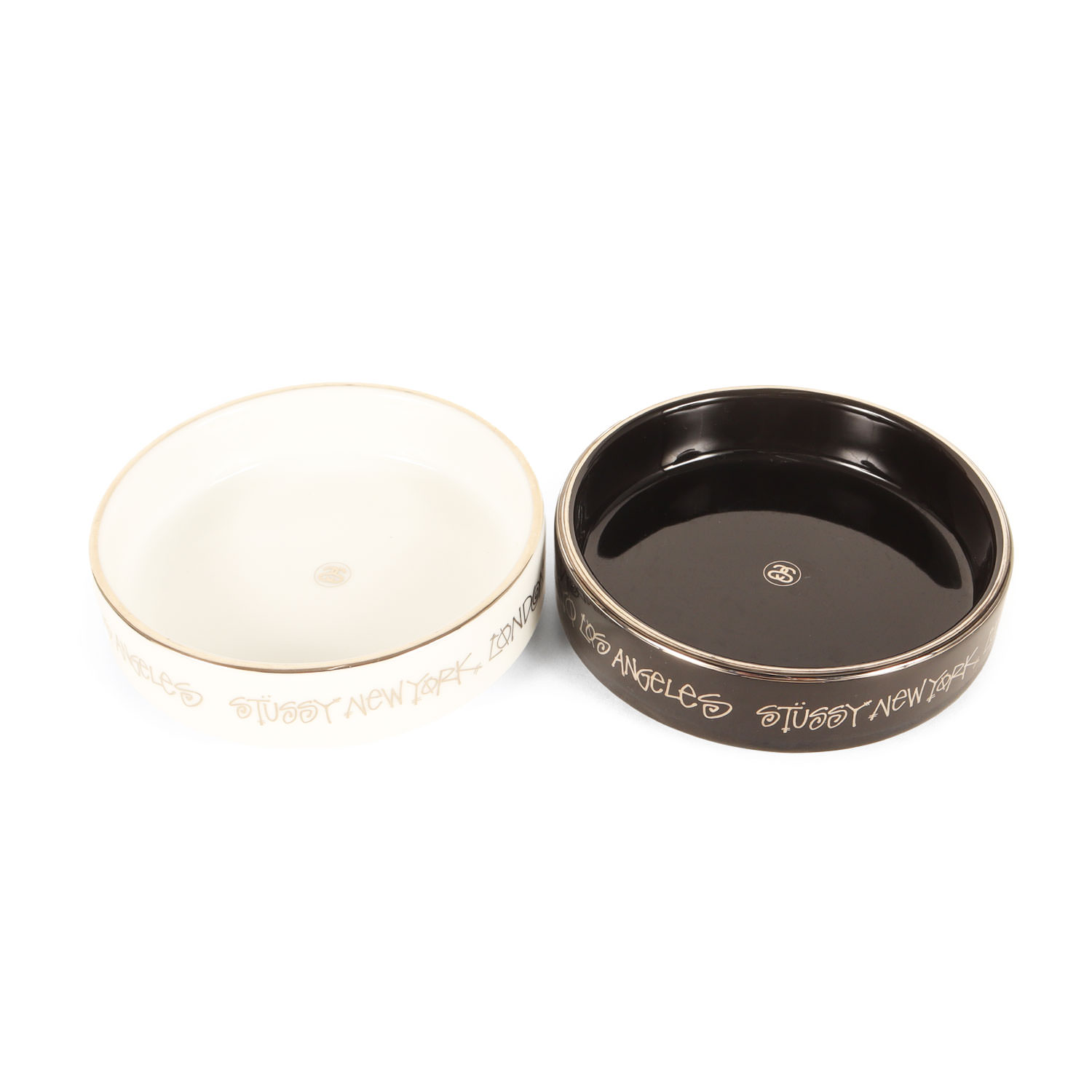 STUSSY ステューシー | 00s 非売品 ノベルティ イクスピアリチャプト限定 灰皿 / アッシュトレイ 2色セット | ブラック ホワイト 黒白 | 00年代 アーカイブ | インテリア 雑貨 小物【メンズ】【中古】【美品】【K4779】