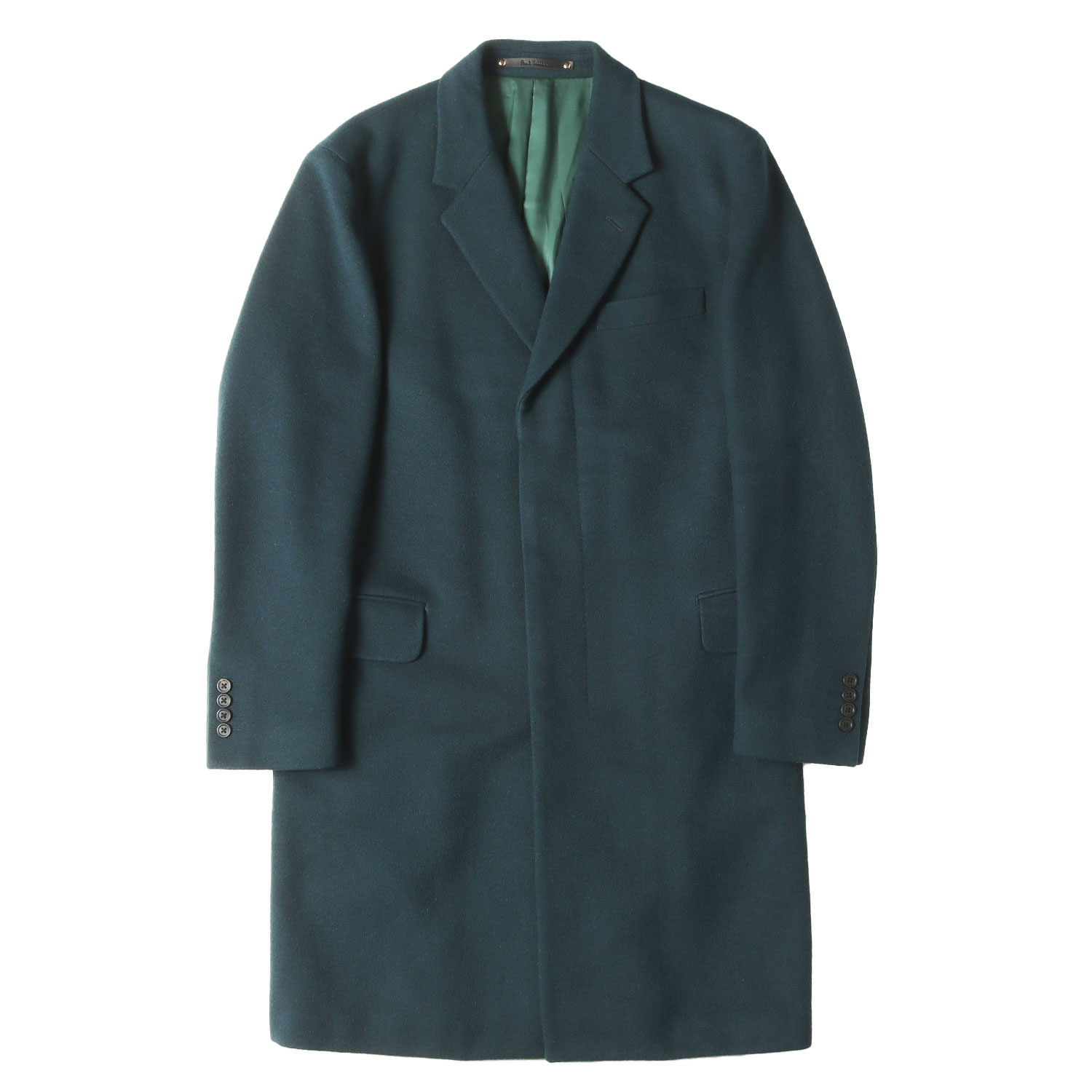 Paul Smith ポールスミス コート グリーン サイズ:L2 | 22AW フライフロント カシミヤ メルトン 3B チェスターコート | MADE In JAPAN | アウター ジャケット 上着【メンズ】【中古】【美品】【K4858】｜ブランド古着のBEEGLE by Boo-Bee