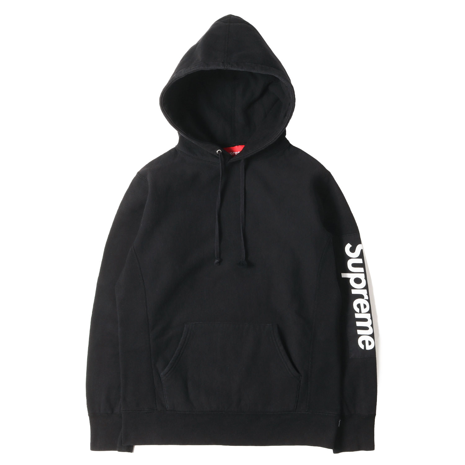 Supreme シュプリーム パーカー ブラック 黒 サイズ:S | 袖パッチ付き スウェット パーカー (Sleeve Patch Hooded Sweatshirt) | トップス フーディー プルオーバー【メンズ】【中古】【K4775】