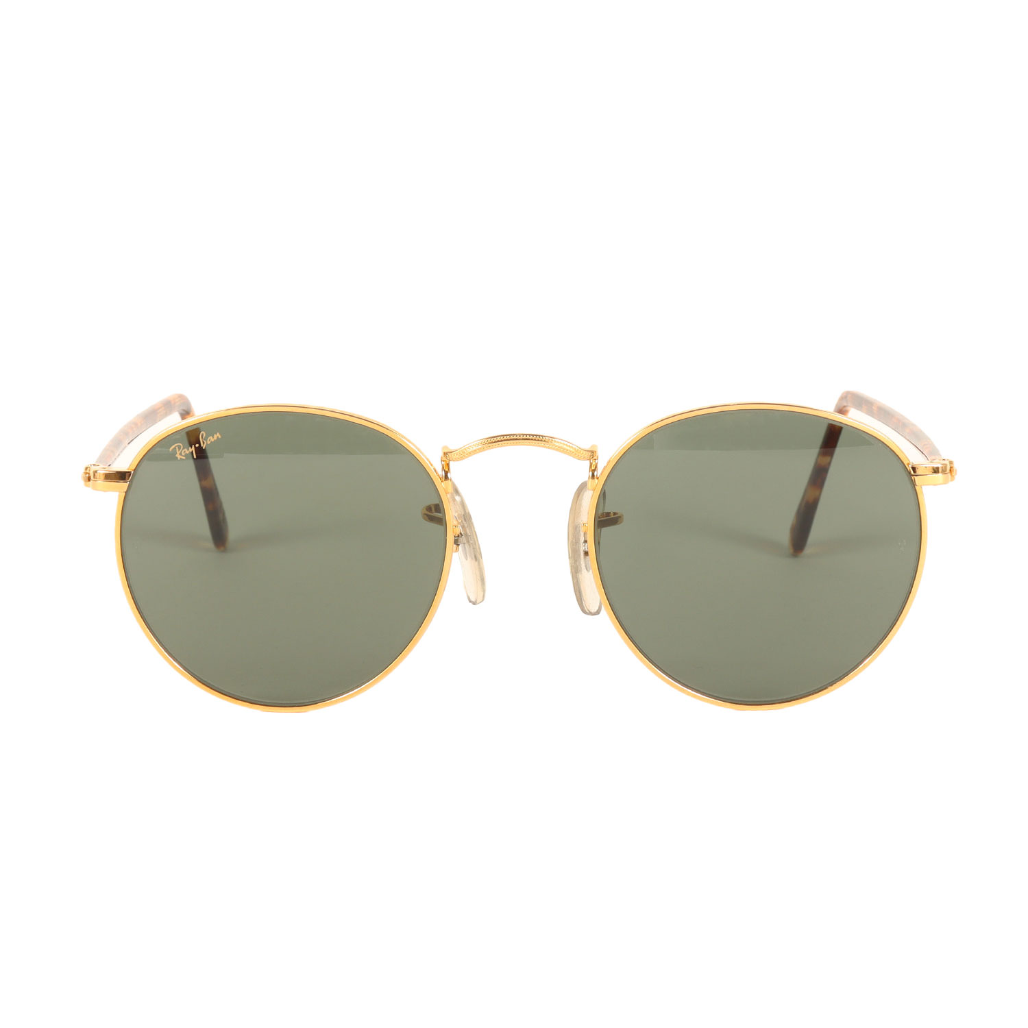 Ray Ban レイバン 黒眼鏡 | 90s B\u0026L / BAUSCH \u0026 LOMB社製 ラウンド水晶体 黒眼鏡 (W2201 Duty Free Round Elite) | ハバナ ゴールド屋台骨 緑であること水晶体 | 90日にち 流行り物 箇条 メガネ【メンズ】【中古】【K4746】 バッグ・小物・ブランド雑貨-眼鏡・サングラス-サングラス