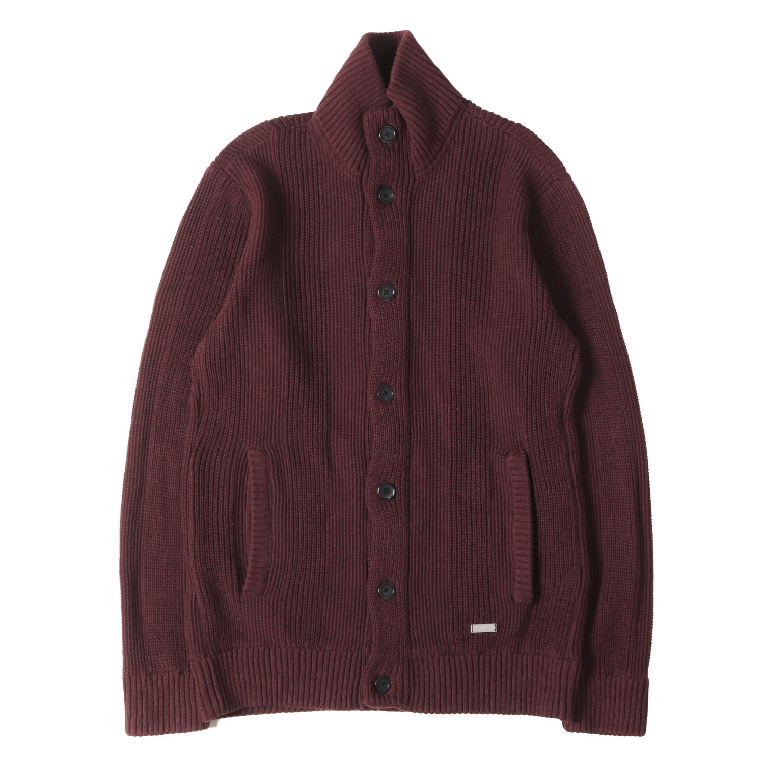 MACKINTOSH LONDON マッキントッシュ ロンドン カーディガン バーガンディー サイズ:L | ハイネック コットンニット カーディガン | トップス セーター【メンズ】【中古】【K4746】