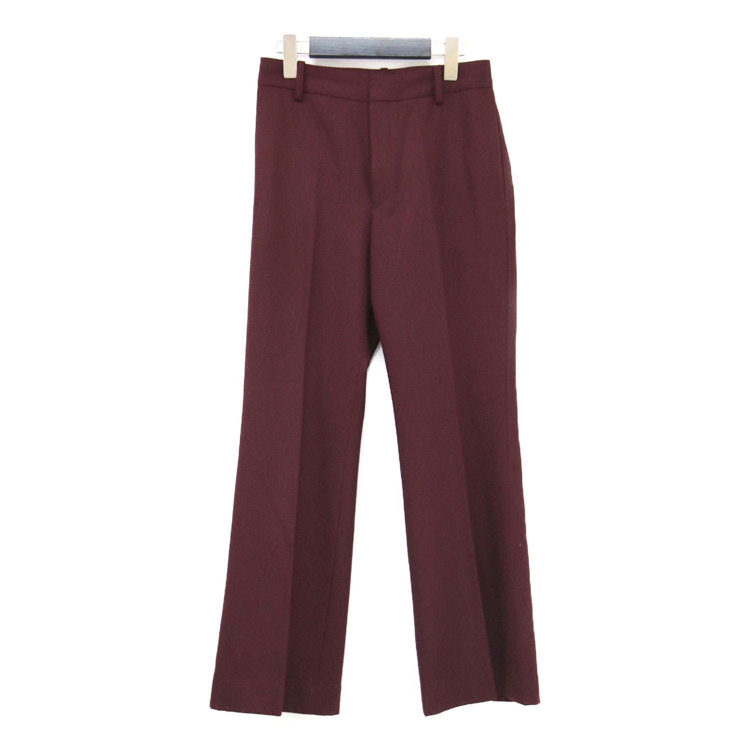 Deuxieme Classe ドゥーズィエム クラス パンツ ボルドー サイズ:34(XS) | 21秋冬 スタンダード パンツ / スラックス フレア センタープレス ウール | ボトムス ズボン【レディース】【中古】【K4746】