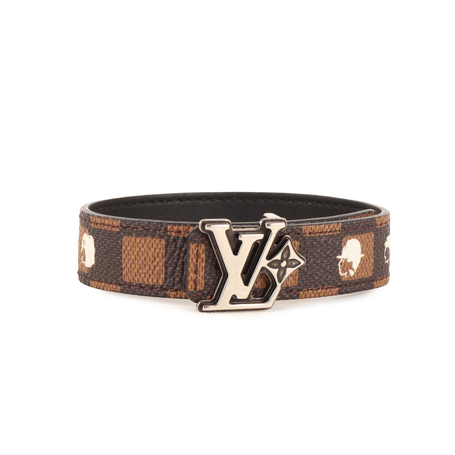 LOUIS VUITTON ルイヴィトン ブレスレット サイズ:21 | 25AW NIGO LV フラワー ダミエ フレンドシップ リバーシブル ブレスレット (LV Flower Damier Phriendship Reversible Bracelet) | ブラウン系 | ブランド アクセサリー【メンズ】【中古】【美品】【K4778】