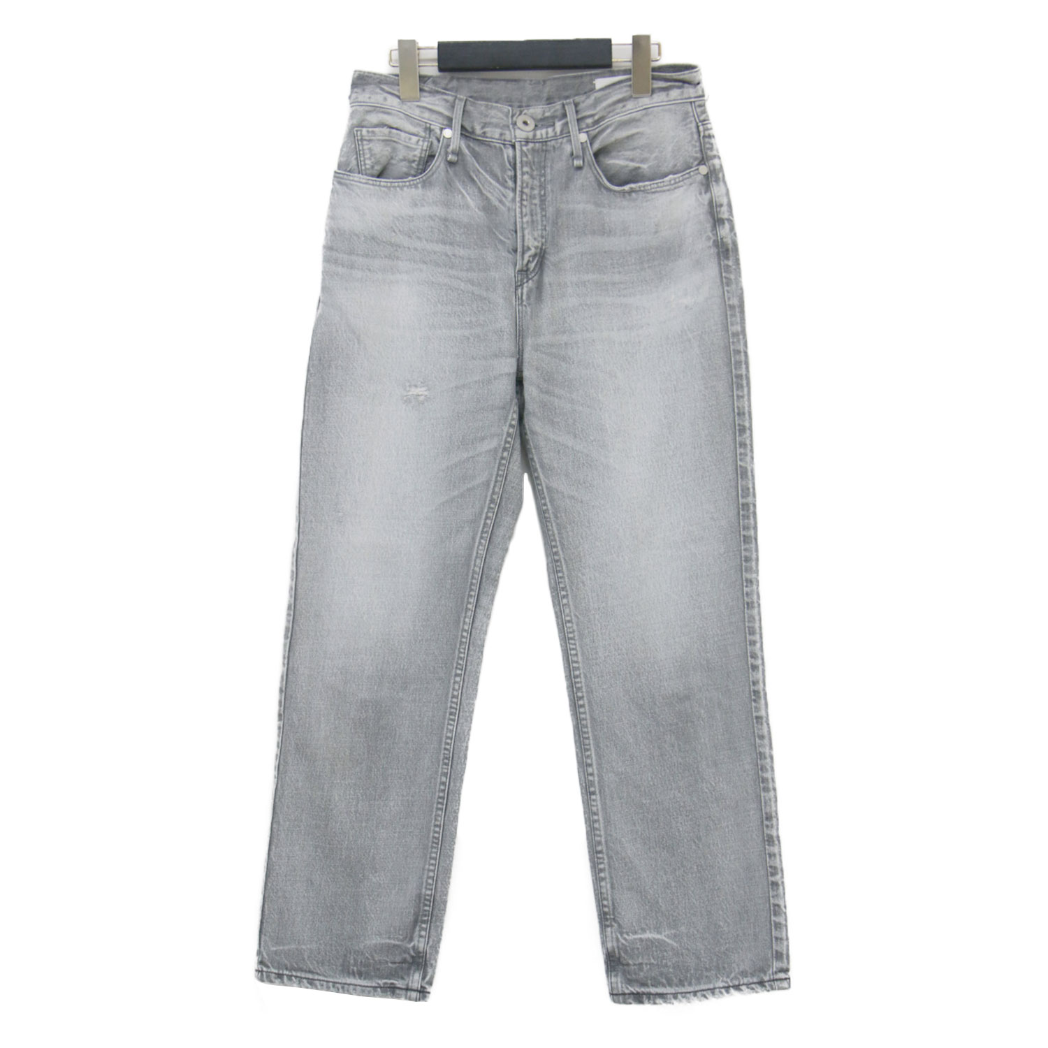 upper hights アッパー ハイツ パンツ グレー サイズ:23(S) | ハイライズ デニムパンツ / THE EIGHTYS フルレングス ジップフライ ウォッシャブル | ボトムス ジーンズ ジーパン【レディース】【中古】【K4785】