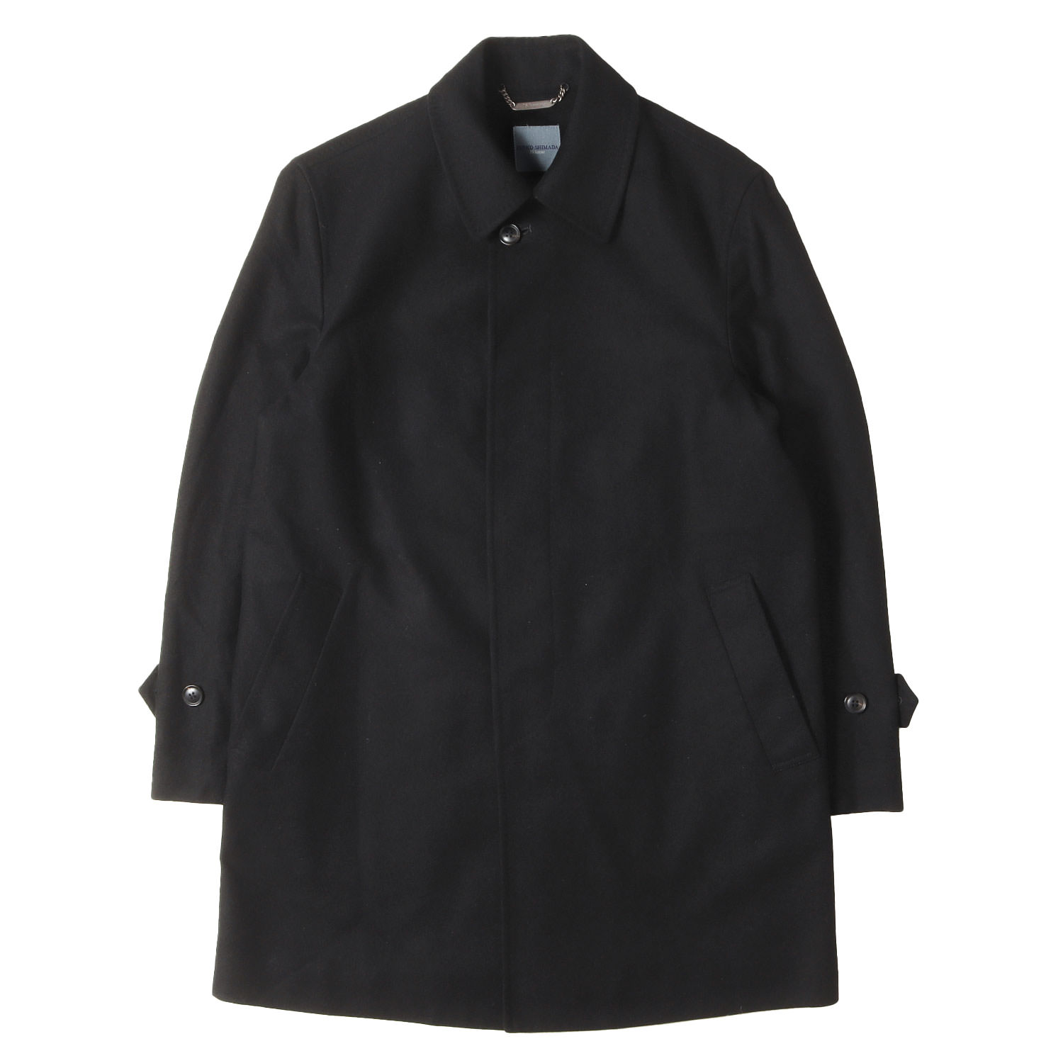 JUNKO SHIMADA JS homme ジュンコ・シマダ・JS・オム 厚地の外套 黒いこと 黒 大きさ:S | カシミール ステンカラー厚地の外套 | アウター 上衣 厚地の外套【メンズ】【中古】【美品】【K4792】