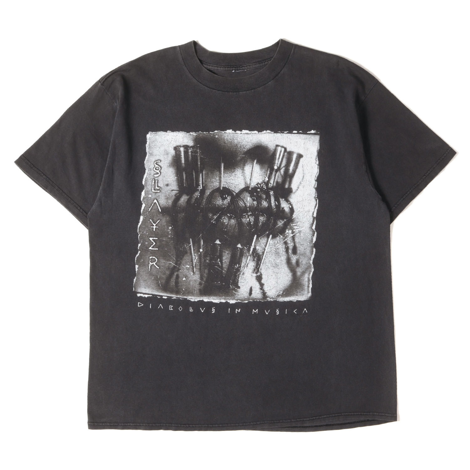 Vintage Music Item | GOODフェード | 90s SLAYER Diabolus in Musica スレイヤー 悪魔の鎮魂歌 Tシャツ | ブラック XL相当 | バンド メタル ロック【メンズ】【中古】【K4781】