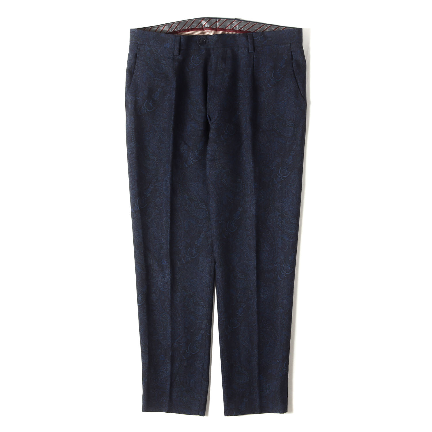 ETRO エトロ パンツ ネイビー 紺 サイズ:52 | 20SS ペイズリー柄 スリムフィット ウール スラックスパンツ | ボトムス ズボン【メンズ】【中古】【K4884】｜ブランド古着のBEEGLE by Boo-Bee