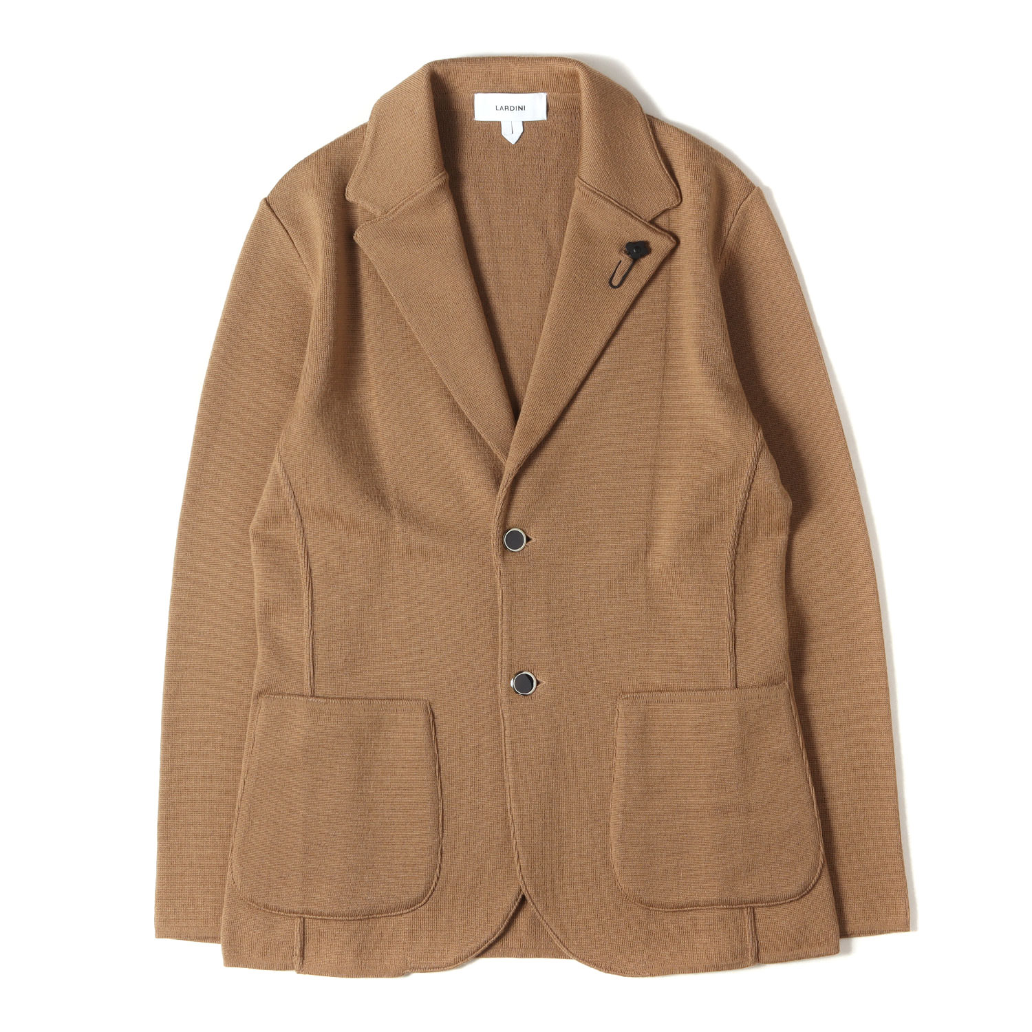 LARDINI ラルディーニ ジャケット キャメル サイズ:XS | 現行タグ ニット 2B アンコン ジャケット | イタリア製 ブランド アウター ブレザー 上着【メンズ】【中古】【K4775】