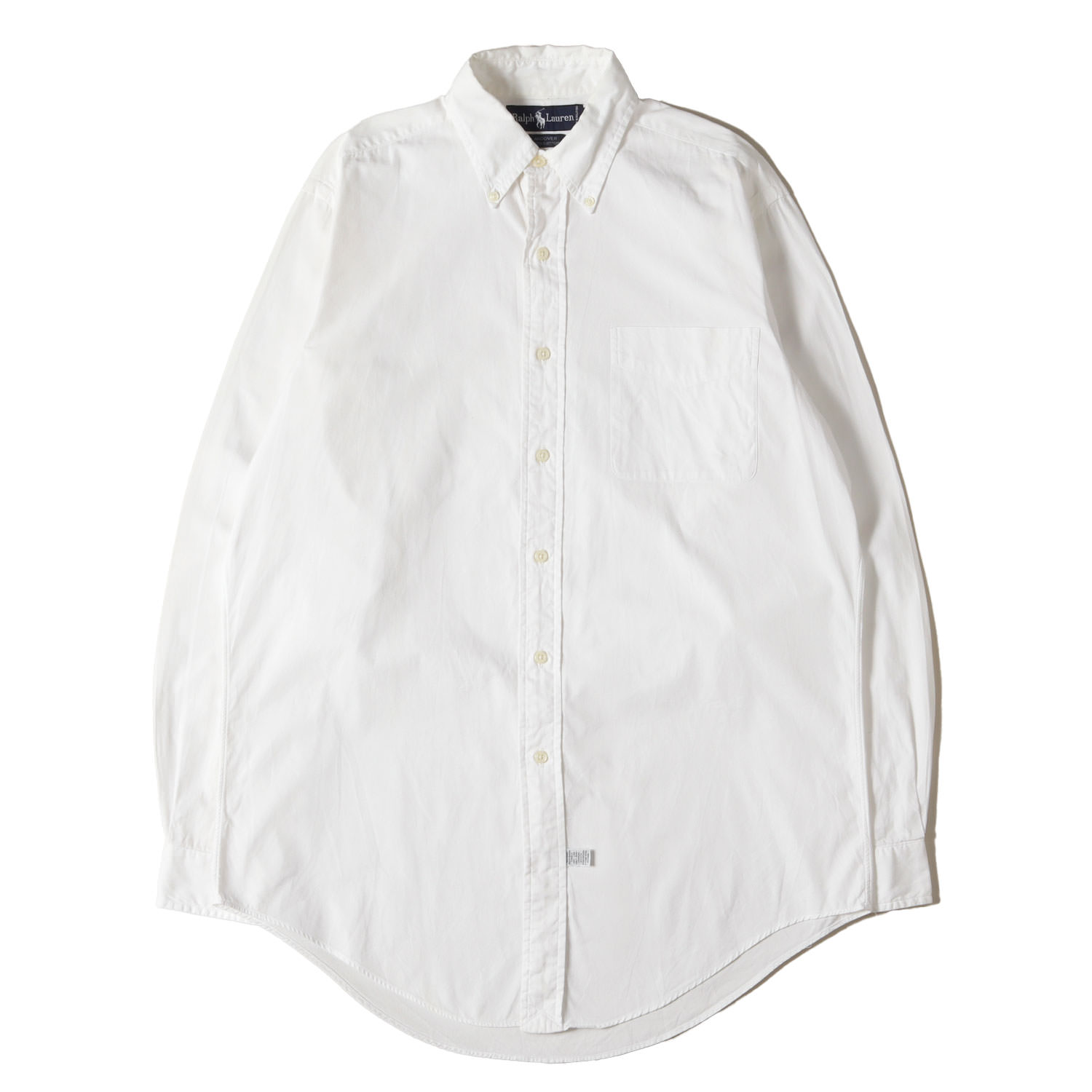 POLO Ralph Lauren ポロ ラルフローレン シャツ ホワイト 白 サイズ:15-33(L相当) | ポニーなし | 90s コットンブロード BD ボタンシャツ (ANDOVER) | トップス カジュアルシャツ 長袖 | 90年代 ヴィンテージ 古着【メンズ】【中古】【K4752】
