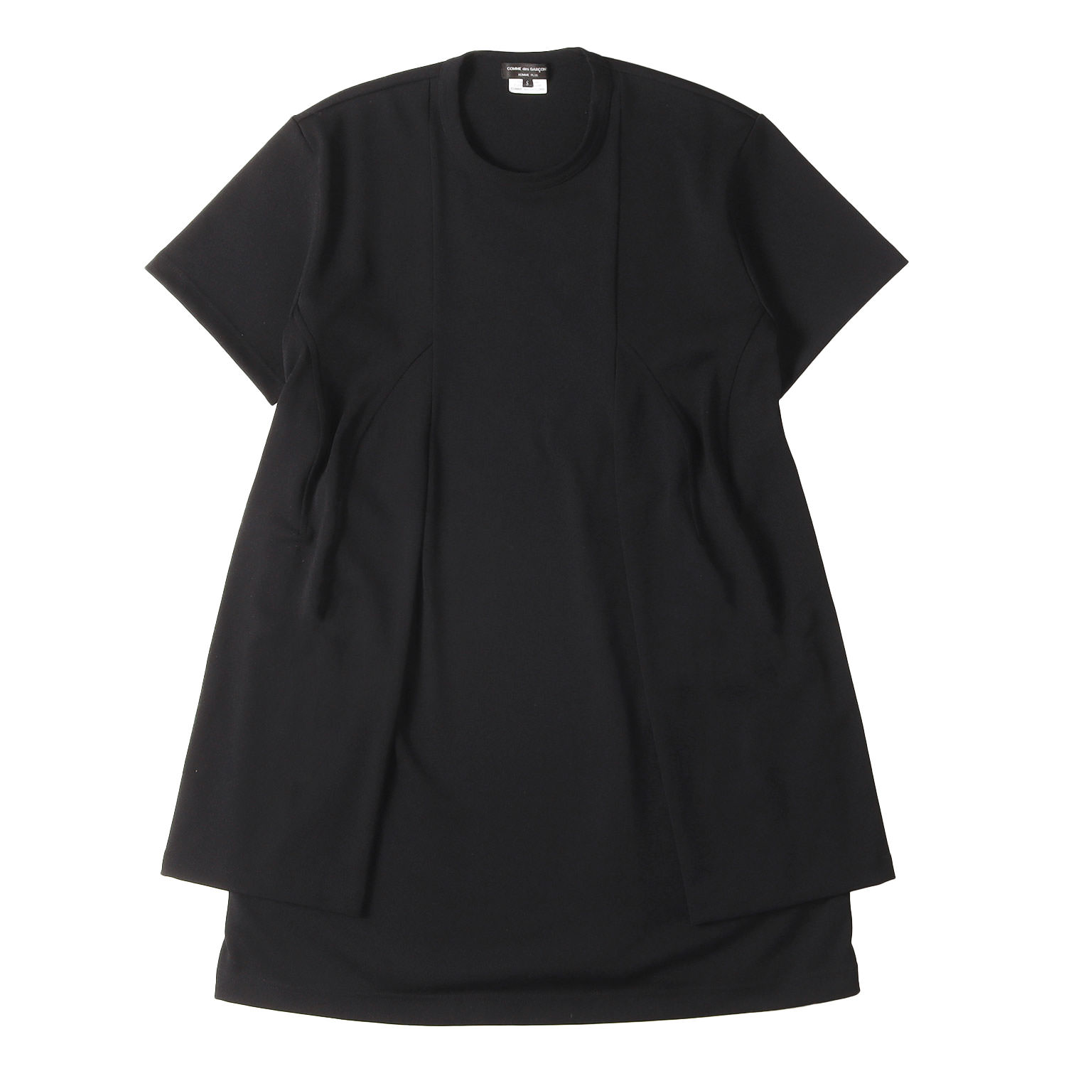 COMME des GARCONS HOMME PLUS コムデギャルソン オムプリュス Tシャツ ブラック 黒 サイズ:S | 23AW 4本袖 バインダーネック ロング Tシャツ | トップス カットソー 半袖【メンズ】【中古】【美品】【K4752】