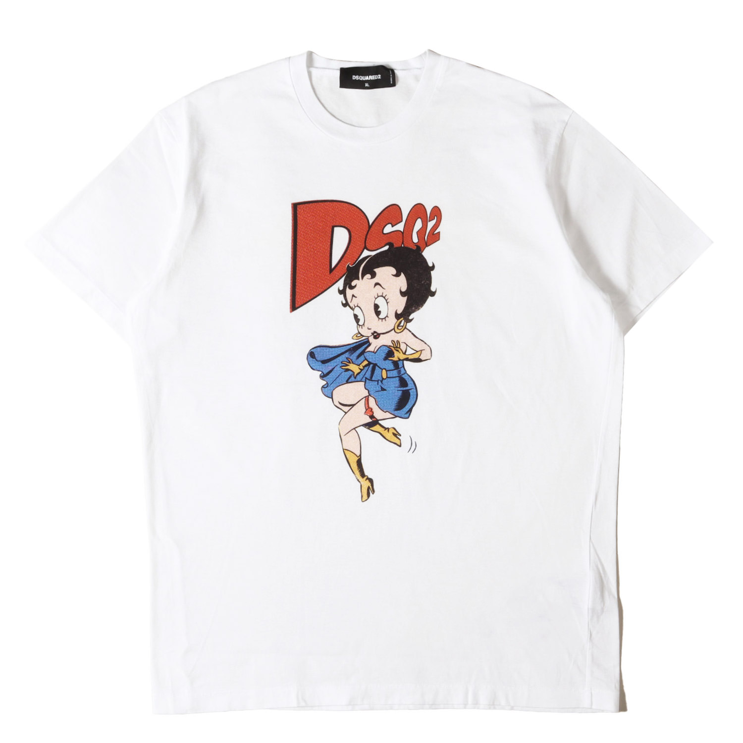DSQUARED2 ディースクエアード Tシャツ ホワイト 白 サイズ:XL | 24SS ベティブープ グラフィック ロゴ Tシャツ (BETTY BOOP COOL FIT T) | トップス カットソー 半袖【メンズ】【中古】【美品】【K4783】