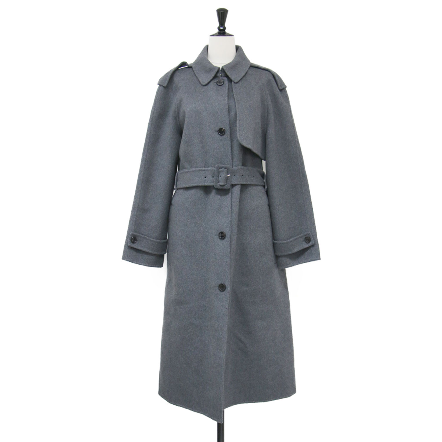 Theory セオリー コート チャコールグレー サイズ:M | 25秋冬 ベルト付き リバーコート | New Divide GC Trench Coat | ロング丈 ダブルフェイス Iライン スリット ウール カシミヤ | アウター ジャケット 上着【レディース】【中古】【美品】【K4837】|ブランド古着のBEEGLE by Boo-Bee