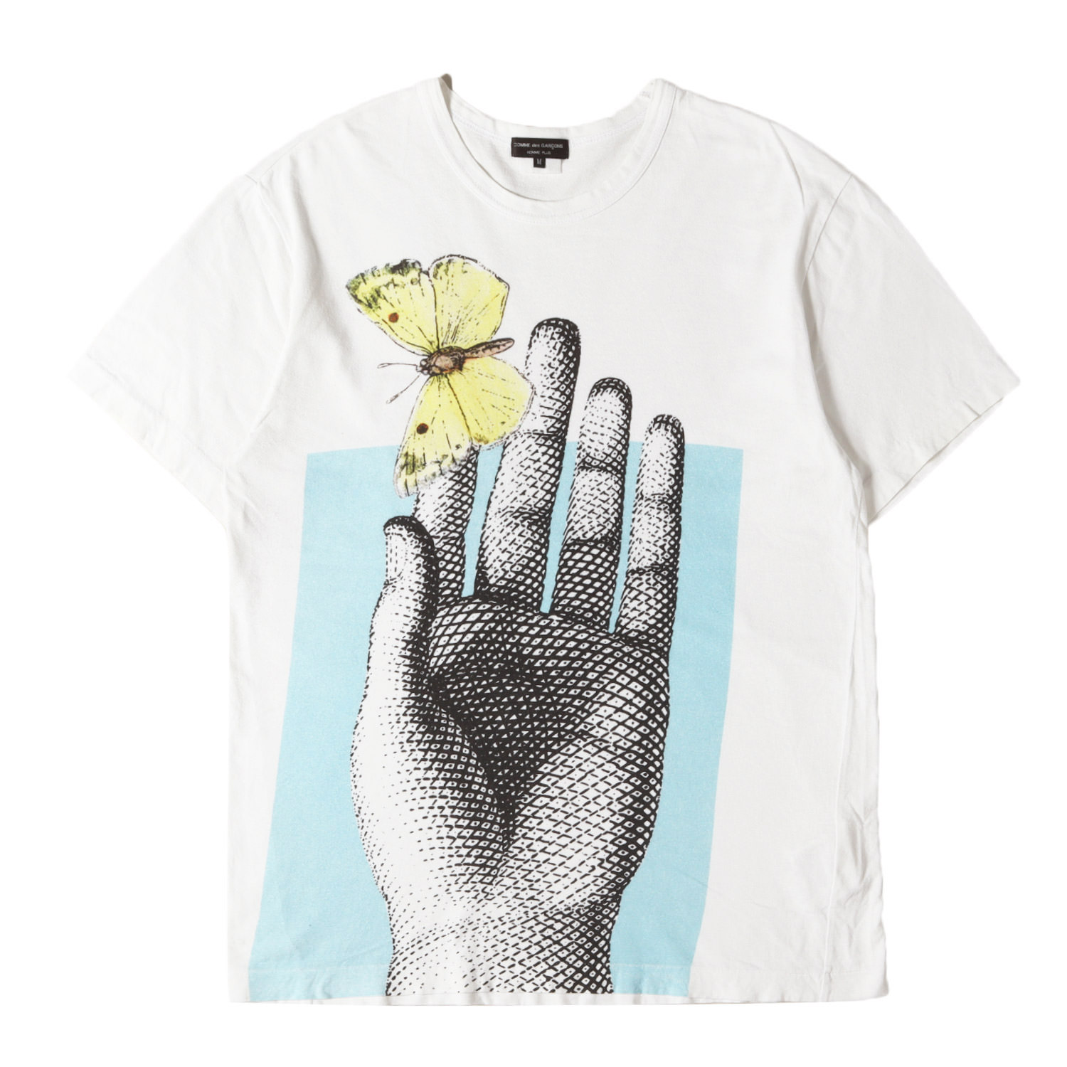 COMME des GARCONS HOMME PLUS コムデギャルソン オムプリュス Tシャツ ホワイト 白 サイズ:L | Piero Fornasetti グラフィック Tシャツ | トップス カットソー 半袖【メンズ】【中古】【K4780】
