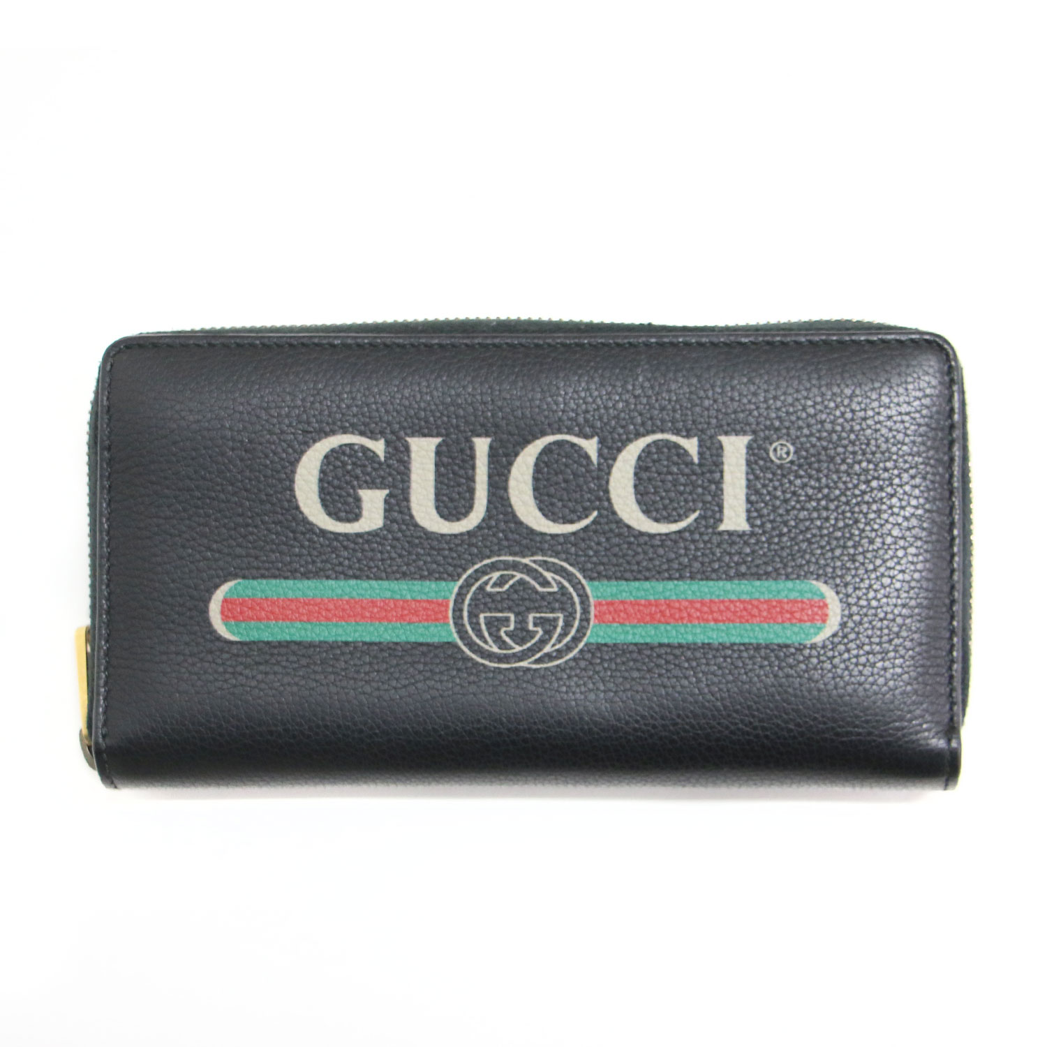 GUCCI グッチ 紙入れ 黒いこと 黒 | ヴィンテージロゴ ラウンドジッパー 長紙入れ | 496317 0416 | ロングウォレット ロゴタイプ刷り上げる なめし革 | ブランド名 流行り物 作目【レディース】【中古】【K4857】