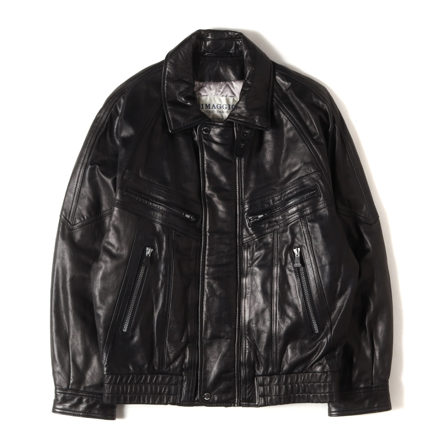 90s - 00s ヴィンテージ古着  上衣 黒いこと 黒 大きさ:2 | Vintage Used 90s カウなめし革 フルジップ 上衣 DIMAGGIO ディマジオ | 厚地の外套 アウター 上衣【メンズ】【中古】【K4839】