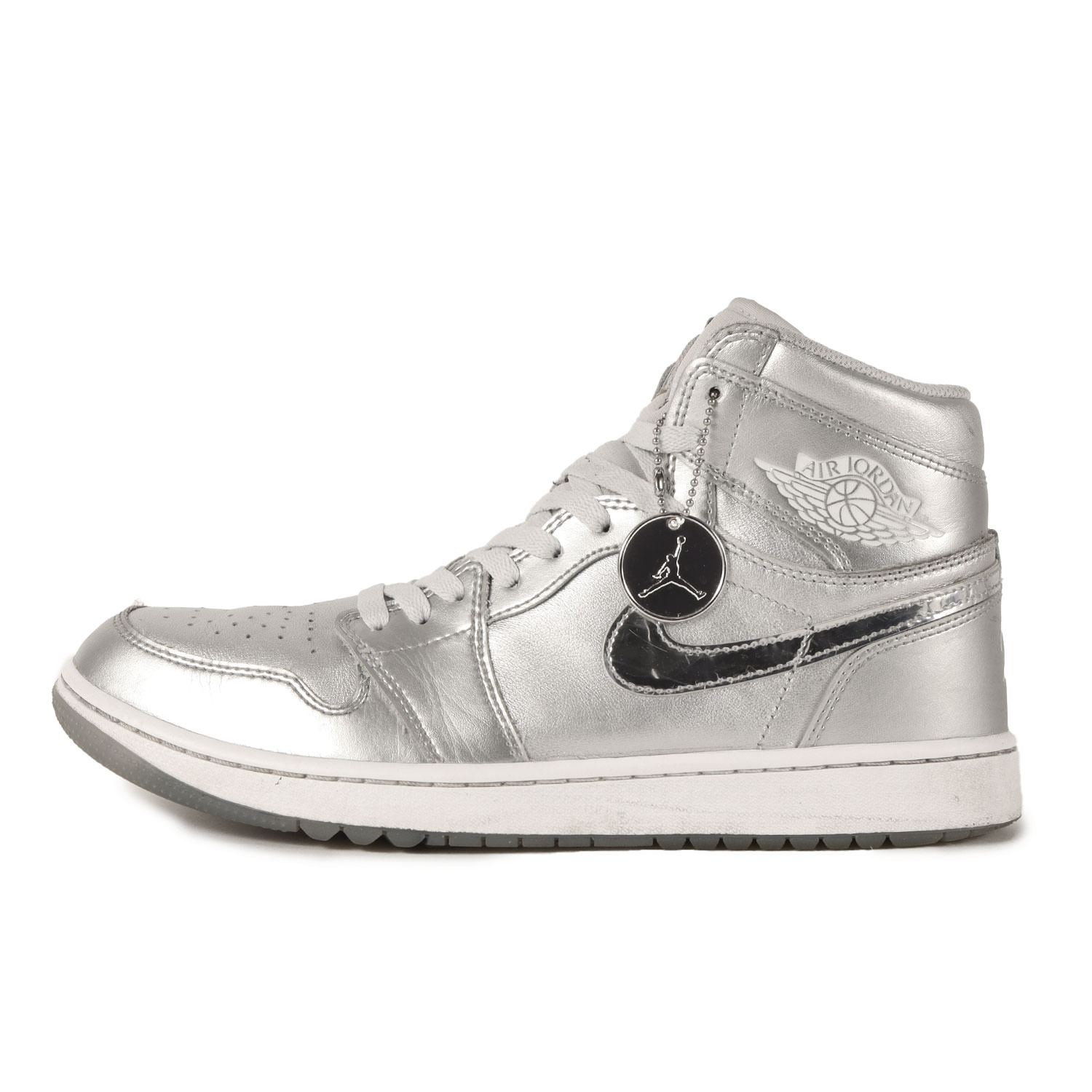 NIKE ナイキ サイズ:US9.5(27.5cm) | AIR JORDAN 1 HIGH GOLF GIFT GIVING (FD6815-101) | エアジョーダン1 ハイ ゴルフ | メタリックシルバー | ハイカット スニーカー シューズ 靴【メンズ】【中古】【K4785】