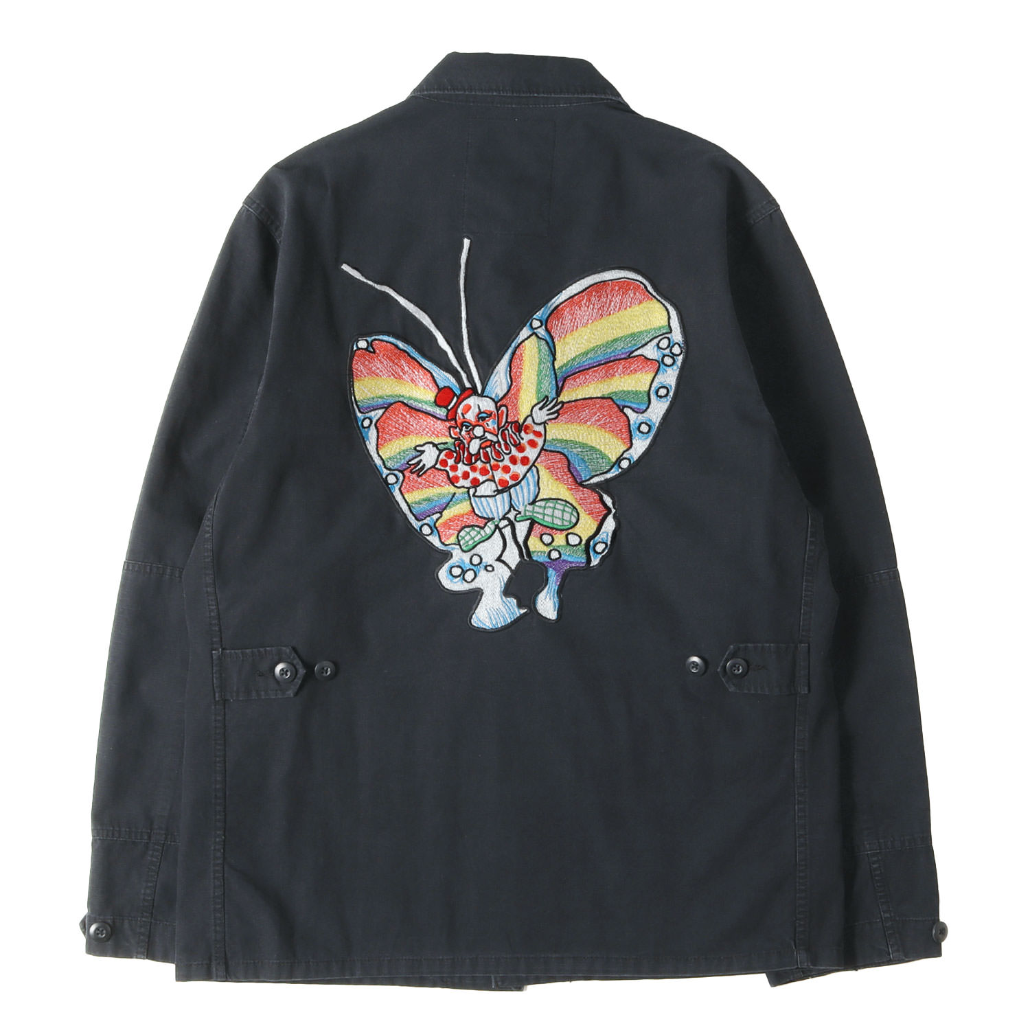 Supreme シュプリーム ジャケット ブラック 黒 サイズ:S | ゴンズ バタフライ刺繍 BDU ミリタリージャケット (Gonz Butterfly BDU Jacket) | アウター ブルゾン 上着【メンズ】【中古】【K4884】｜ブランド古着のBEEGLE by Boo-Bee
