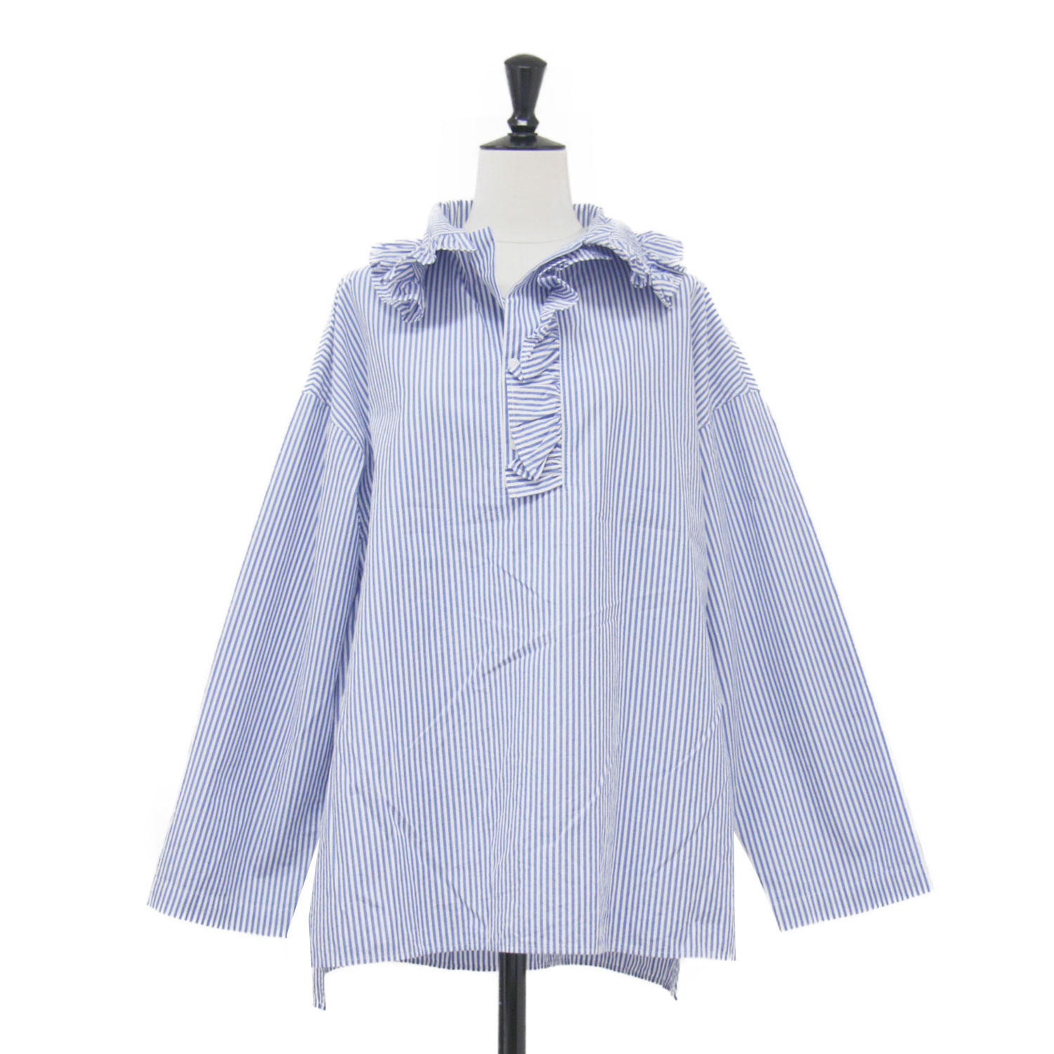 MACPHEE マカフィー シャツ ブルー サイズ:36(9号) | 25春夏 コットン 