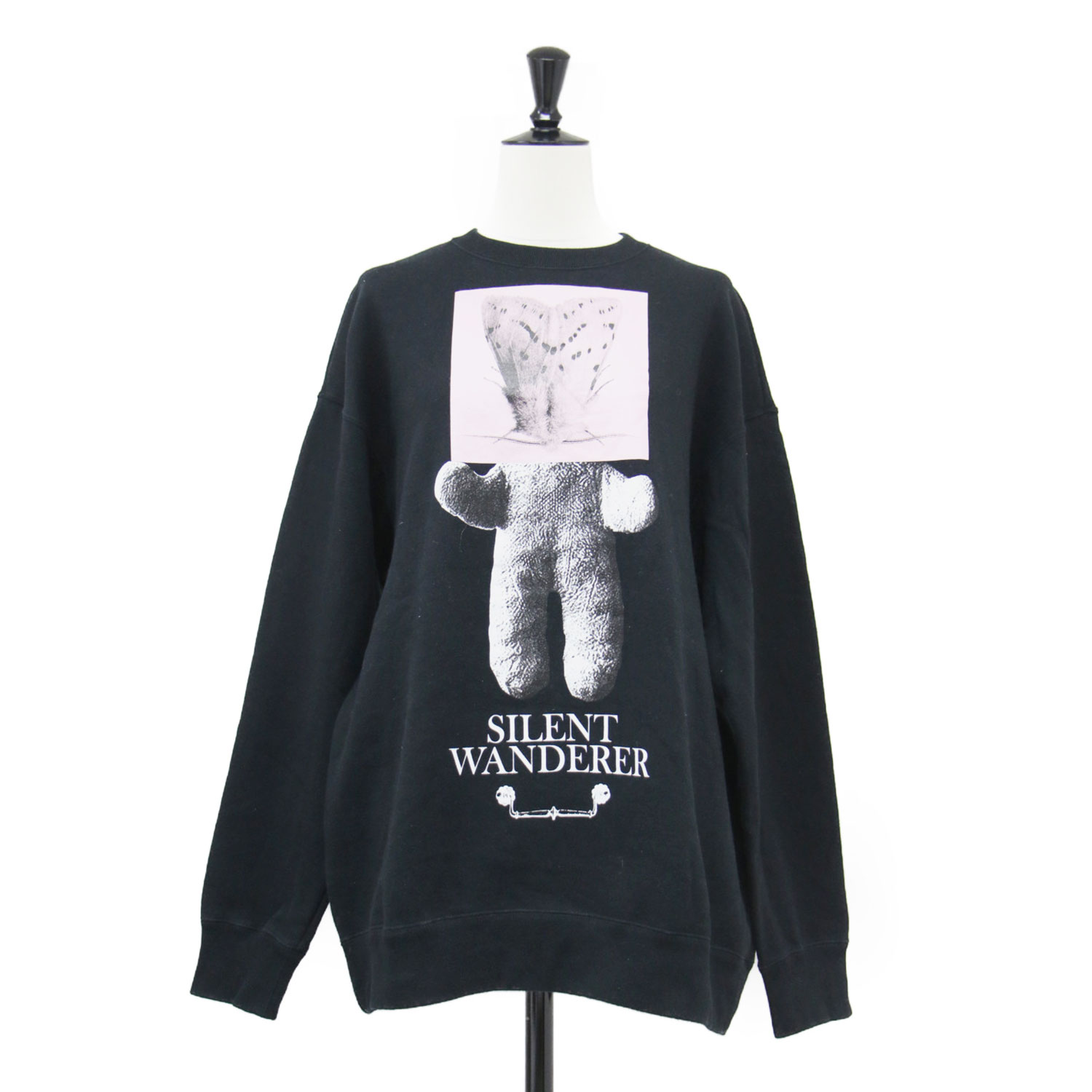 UNDERCOVER アンダー押しかぶせる 汗水 黒いこと 黒 大きさ:1(S) | 25秋冬 ビッグ ティーシャツ トレーナー | BIG SWEAT SILENT WANDERER | 刷り上げる 裏毛 綿織物 | 日本製 | トップス 調教師【レディース】【中古】【K4840】