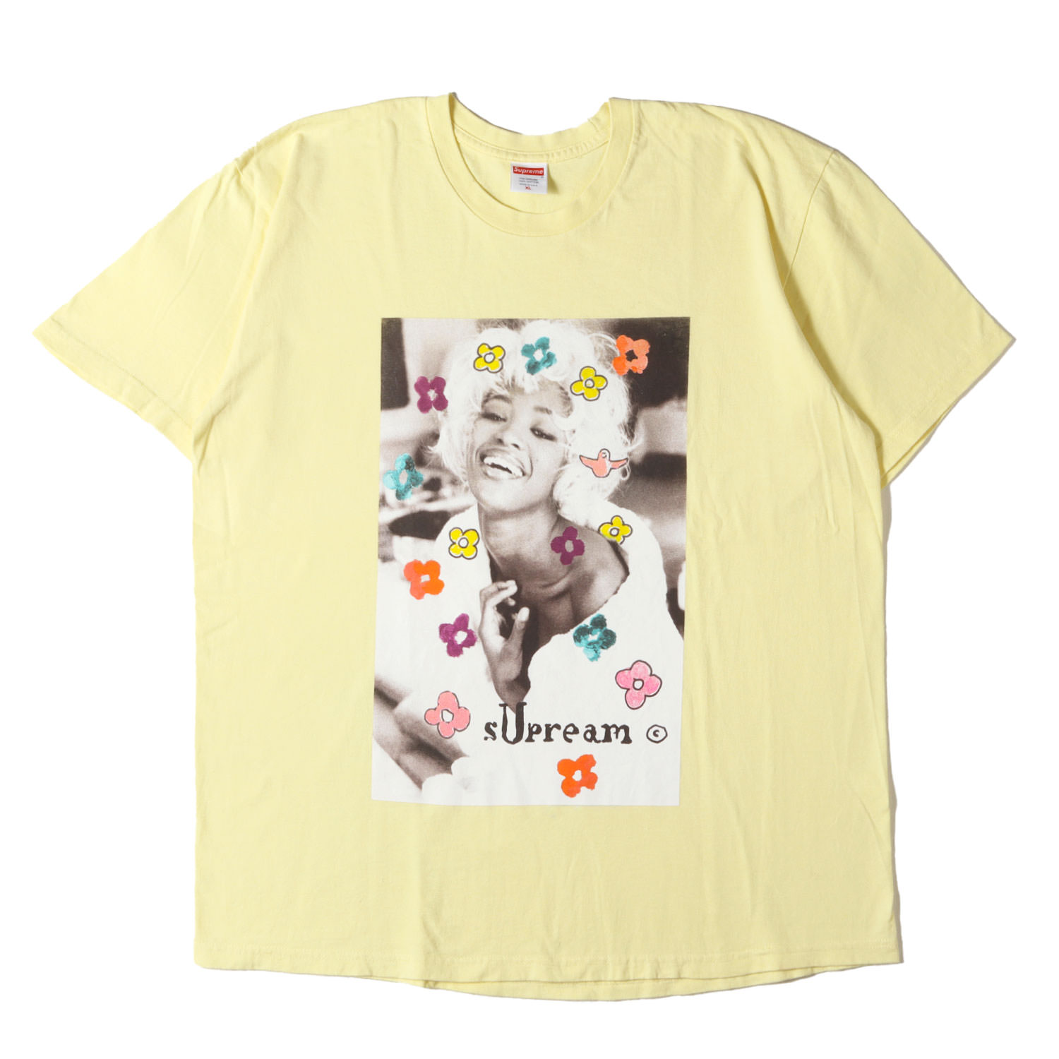 Supreme シュプリーム プルオーバー ペールイエロー 大きさ:XL | 20SS ナオミ 映し絵 グラフィック 労働者の一団のど首 プルオーバー (Naomi Tee) | トップス カットソー 半袖【メンズ】【中古】【K4837】