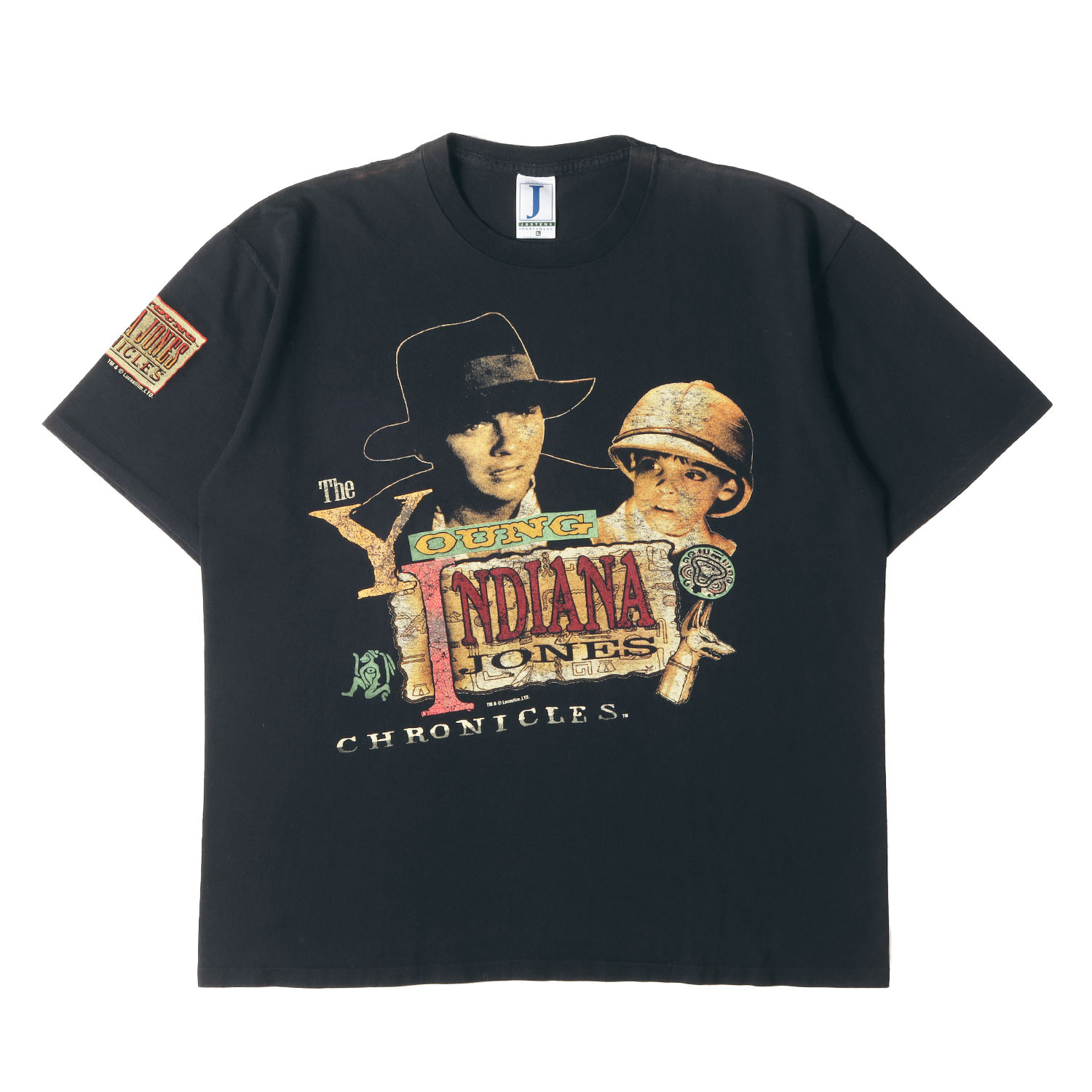 90s - 00s ヴィンテージ古着 | 90s インディ・ジョーンズ 若き日の大冒険 ドラマ Tシャツ | USA製 JOSTENS | ブラック 黒 サイズ:XL | 90年代 ヴィンテージ 古着 | トップス カットソー 半袖【メンズ】【中古】【K4778】