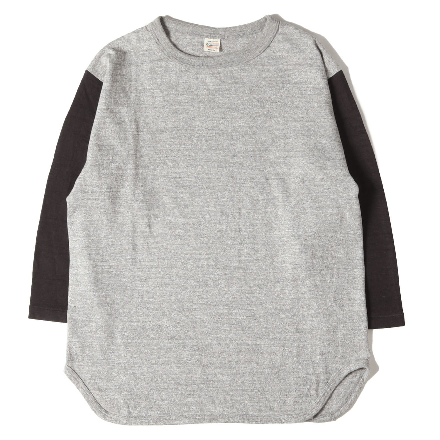 WAREHOUSE ウエアハウス Tシャツ 杢グレー スミクロ サイズ:M | 7分袖 無地 ベースボール Tシャツ | トップス カットソー 【メンズ】【中古】【美品】【K4784】