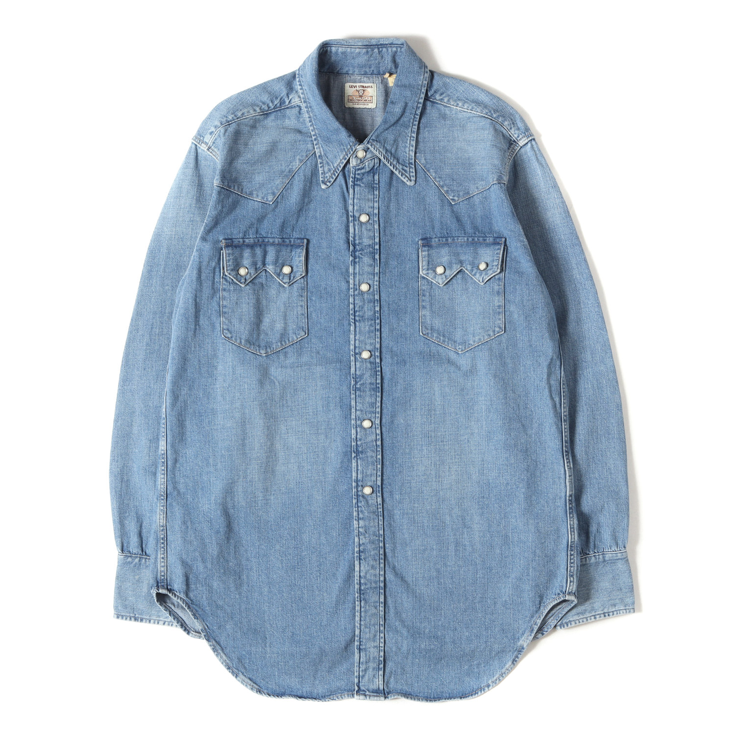 Levis リーバイス シャツ インディゴ サイズ:S | 25SS デニム ウエスタン シャツ (SHORTHORN SAWTOOTH INDIGO COSMOS) | トップス カジュアルシャツ 長袖【メンズ】【中古】【K4778】