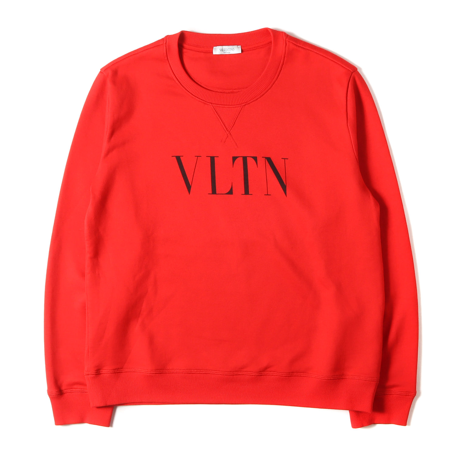 VALENTINO ヴァレンティノ 汗水 赤いこと 大きさ:S | VLTNロゴタイプ 前Vガゼット 労働者の一団のど首 トレーナー (TV3MF 10G3TV) | トップス 調教師【メンズ】【中古】【美品】【K4845】