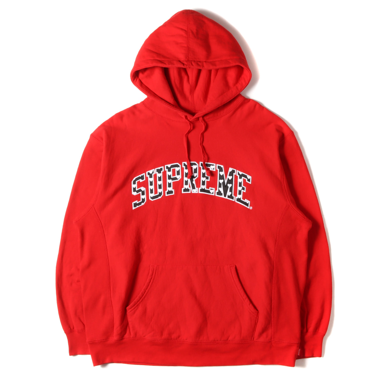 Supreme シュプリーム パーカー レッド サイズ:L | 21SS ハート刺繍 アーチロゴ スウェット パーカー (Hearts Arc Hooded Sweatshirt) | トップス フーディー【メンズ】【中古】【K4773】