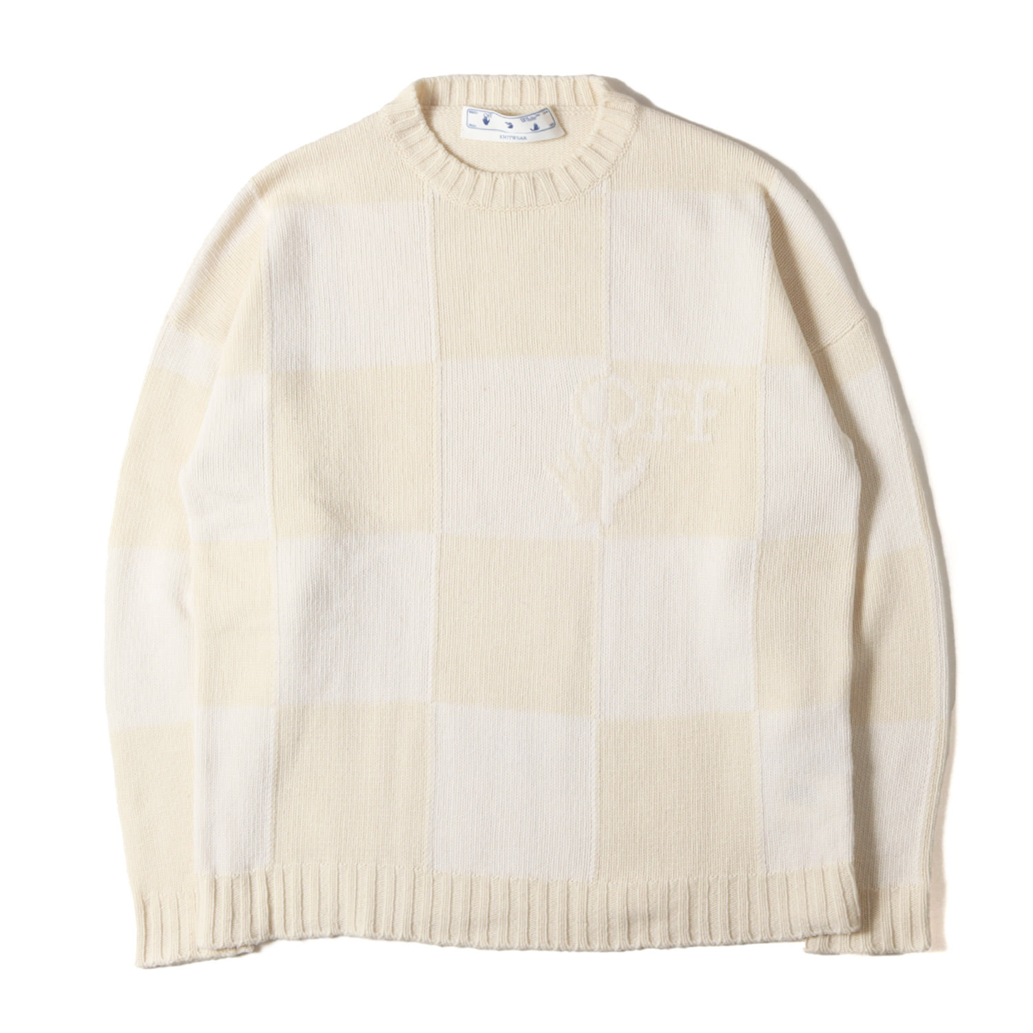楽天市場】オフホワイト OFF-WHITE DIAG BRUSHED KNIT CREWNECK BLACK 