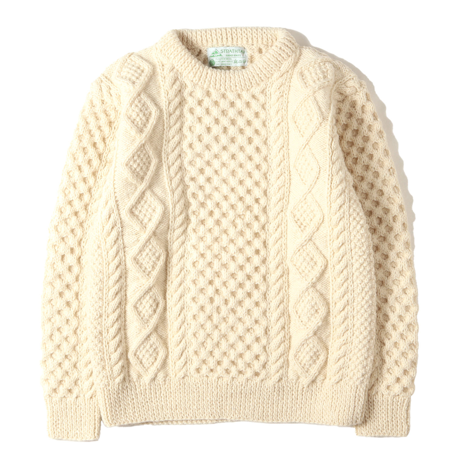 INVERALLAN インバーアラン ニット ナチュラル サイズ:40 | STRATHTAY by INVERALLAN MOAT別注 2G ローゲージ ウールニット セーター(McQueen Sweater) | トップス【メンズ】【K4786】