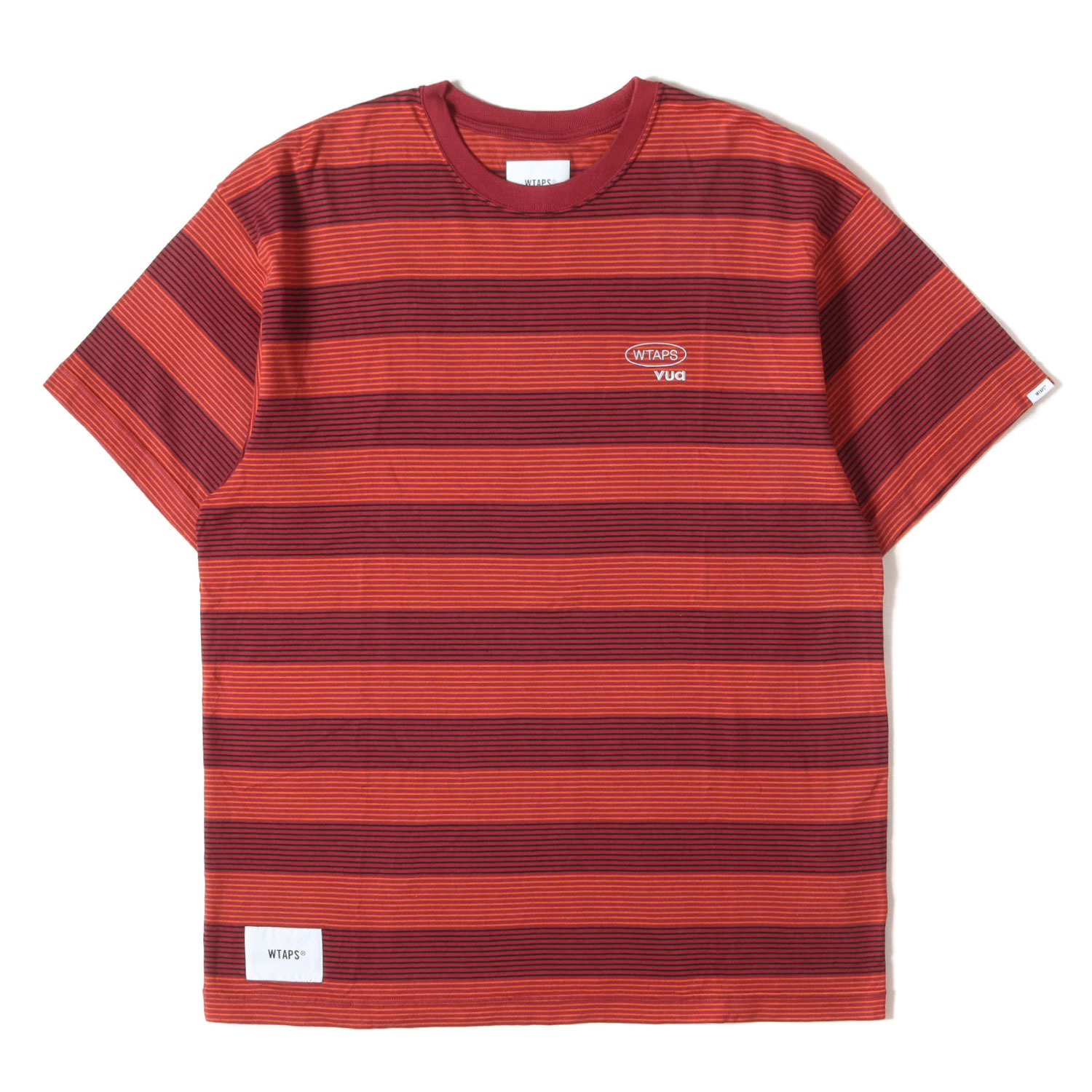 WTAPS ダブルタップス プルオーバー 赤いこと系 大きさ:M | 23AW ロゴタイプ刺しゅう 間借り人 プルオーバー (BDY 01 / SS / COTTON. TEXTILE. PROTECT) | トップス カットソー 半袖【メンズ】【中古】【美品】【K4846】