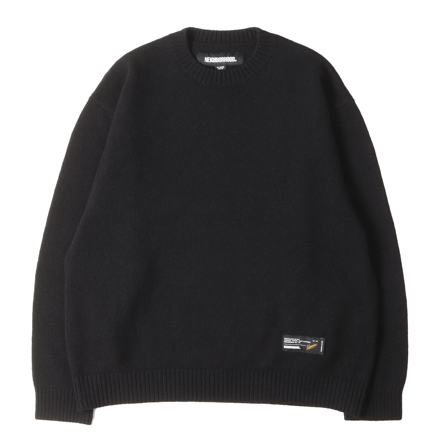 NEIGHBORHOOD ネイバーフッド 編み物 黒いこと 黒 大きさ:XL | 25AW 労働者の一団のど首 羊毛編み物 スウェーター (PLAIN CREWNECK SWEATER) | トップス【メンズ】【中古】【美品】【K4806】