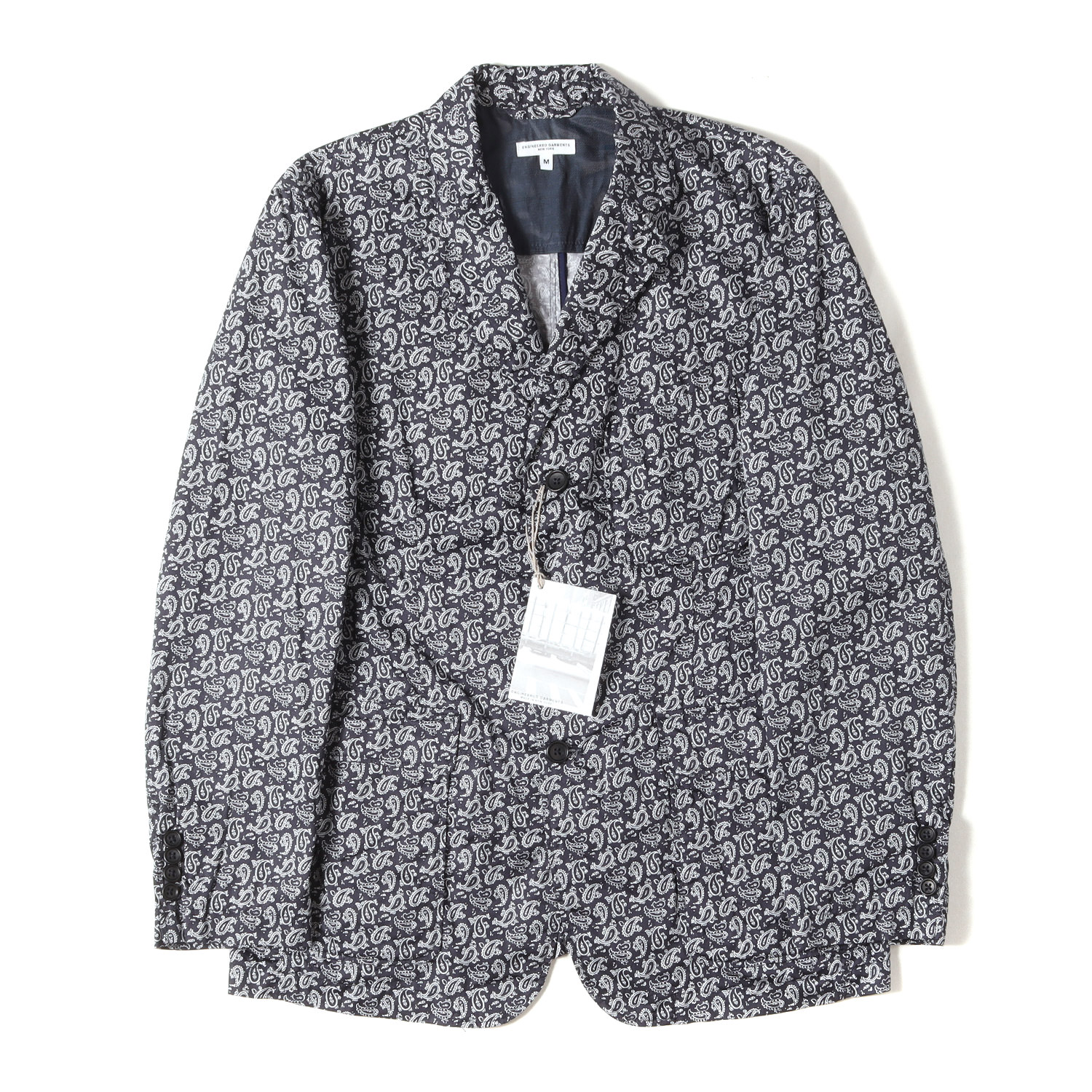 Engineered Garments エンジニアドガーメンツ 上衣 米国海軍 白いこと 紺白 大きさ:M | ペイズリー 3B ロイター 上衣 (Loiter Jacket) | アウター スポーツジャケット 厚地の外套【メンズ】【K4792】