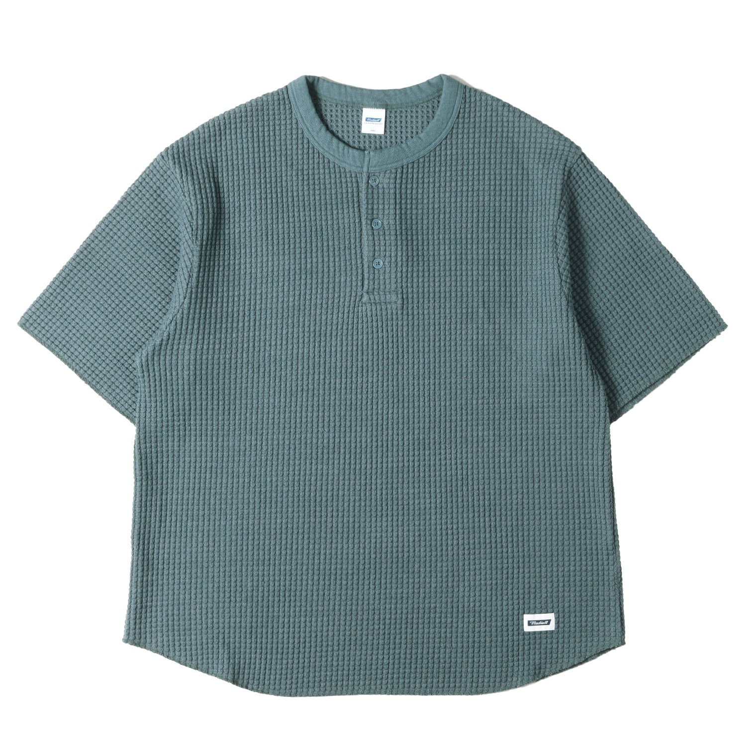 【美品】RADIALL ラディアル Tシャツ リンカーングリーン サイズ:L 25SS ビッグワッフル ヘンリーネック Tシャツ BIG WAFFLE HENLEY NECK SHIRT S/S トップス カットソー 半袖【メンズ】【中古】【K4873】|ブランド古着のBEEGLE by Boo-Bee