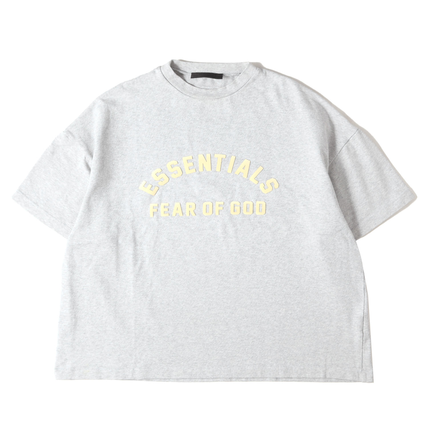FEAR OF GOD フィアオブゴッド Tシャツ ヘザーグレー系 サイズ:S 24SS FOG ESSENTIALS ブランドロゴ オーバーサイズ ヘビー Tシャツ Heavy Jersey Crewneck Tee トップス カットソー 半袖【メンズ】【中古】【K4873】|ブランド古着のBEEGLE by Boo-Bee