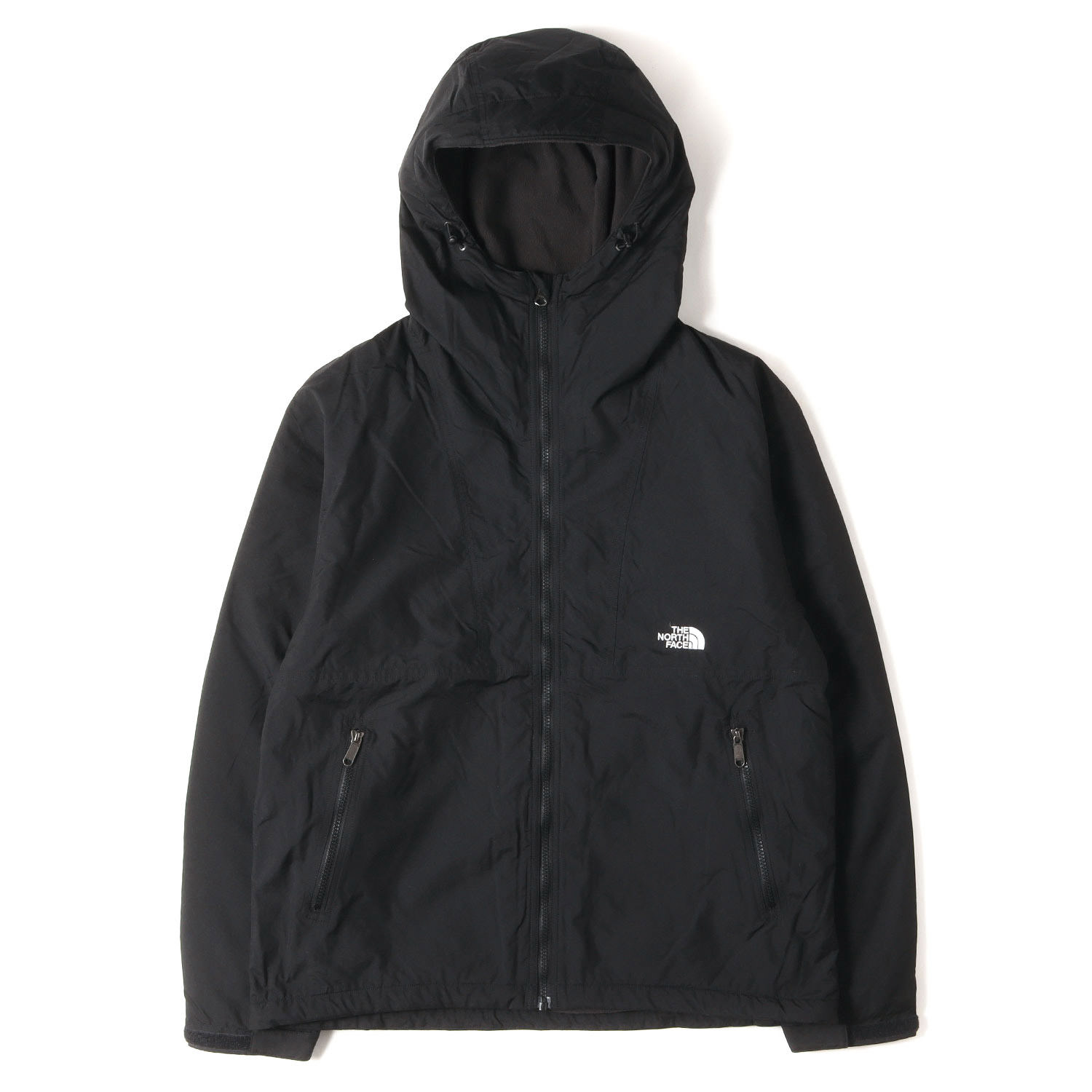 THE NORTH FACE 北の方人間の顔 上衣 黒いこと(K) 黒 大きさ:L | 付け届け模範例 裏地フリース パウダーコンパクト ノマド 上衣 (Compact Nomad Jacket) | アウター 上衣 厚地の外套【メンズ】【中古】【K4806】