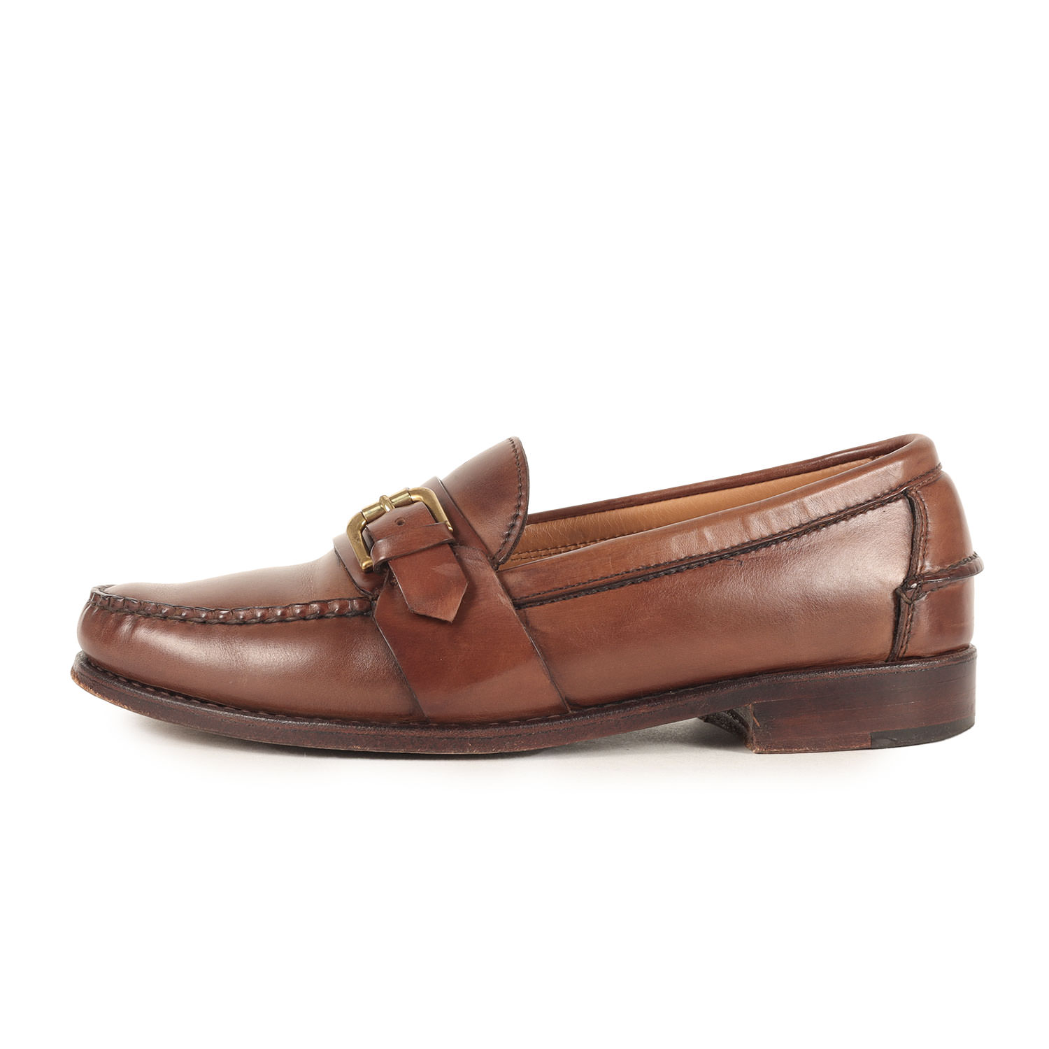 RALPH LAUREN ラルフローレン サイズ:8E(26.0cm) | ベルトストラップ ローファー (5648) | MADE IN USA | ブラウン | ブランド シューズ 靴【メンズ】【中古】【K4782】