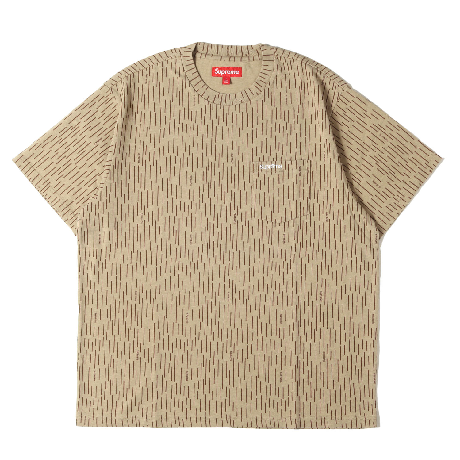 Supreme シュプリーム プルオーバー タンレインドロップ 大きさ:L | 24AW レインドロップカモ 甚だしい 衣嚢 プルオーバー (S/S Pocket Tee) | トップス カットソー 半袖【メンズ】【K4837】
