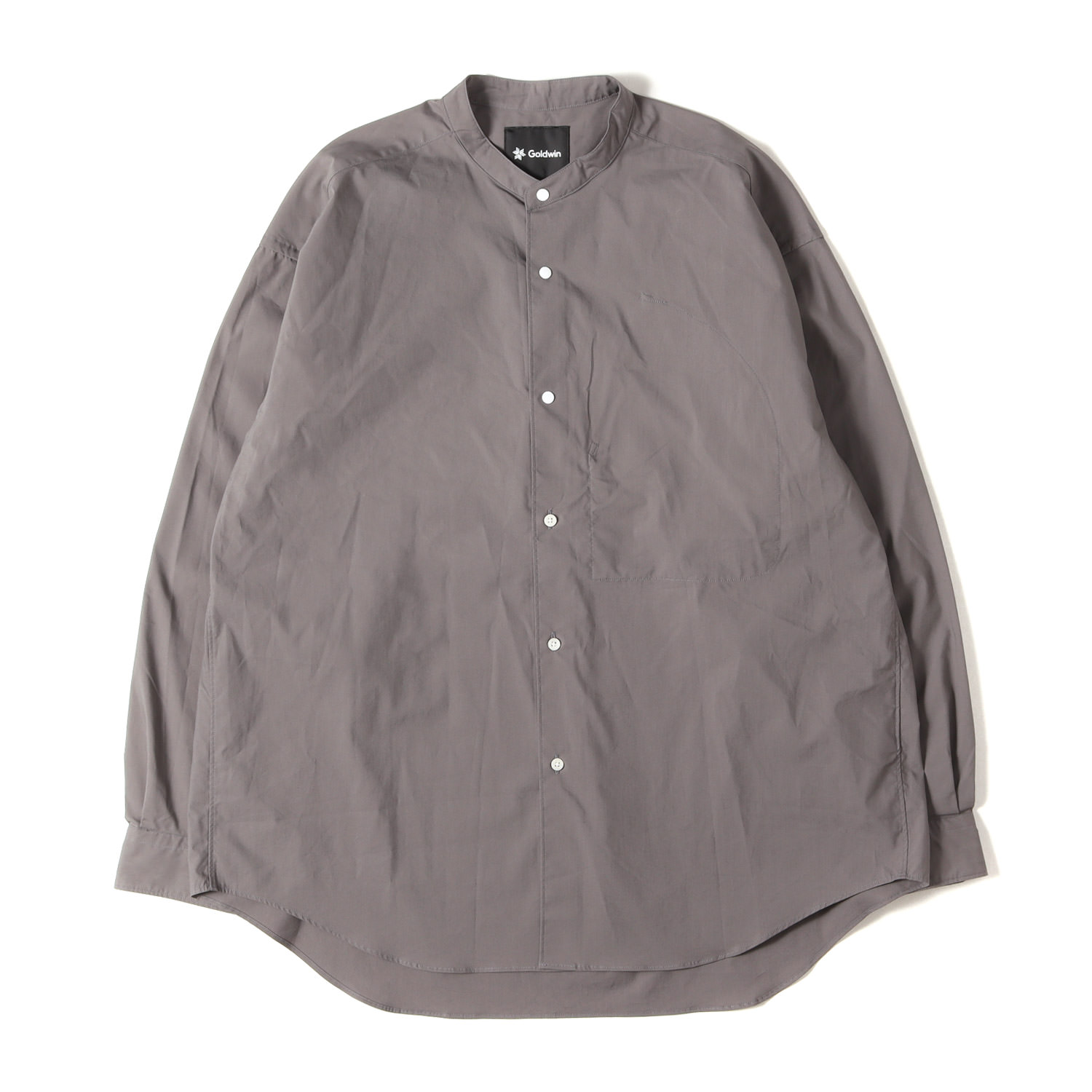 GOLDWIN ゴールドウイン シャツ グレー サイズ:1 | 24SS オーバーサイズ バンドカラー シャツ (Oversized Band Collar Shirt GL54139) | トップス カジュアルシャツ 長袖【メンズ】【中古】【美品】【K4783】