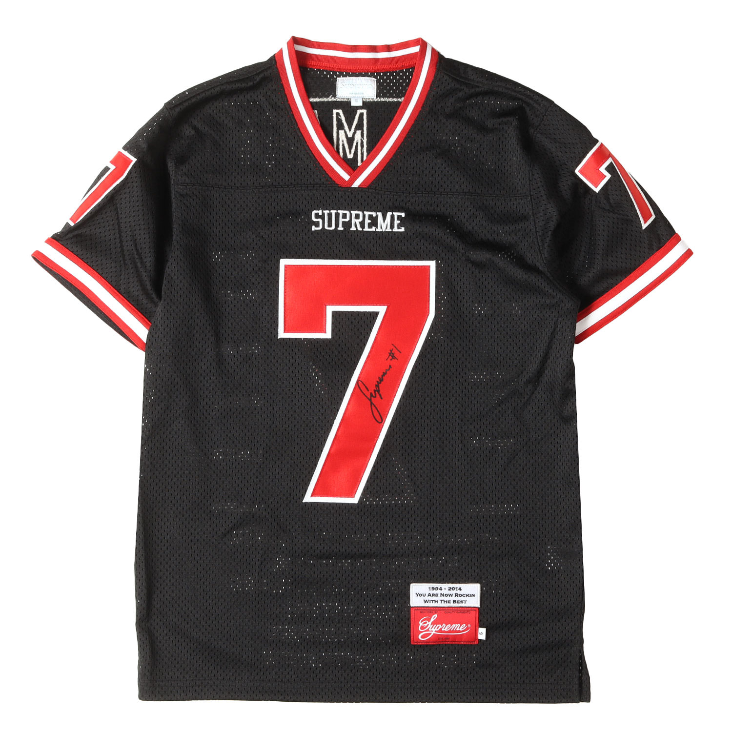 Supreme シュプリーム Tシャツ ブラック 黒 サイズ:S | ヘイル・メアリー メッシュジャージ フットボール トップ(Hail Mary Football Top) | トップス カットソー 半袖【メンズ】【中古】【美品】【K4778】