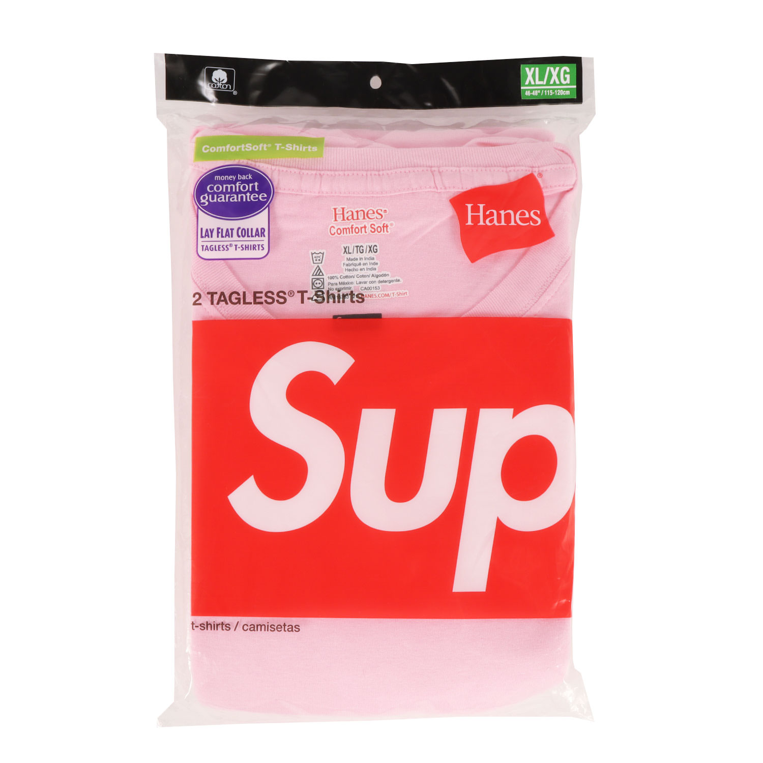 Supreme シュプリーム Tシャツ ピンク サイズ:XL | 21AW ×Hanes スモールBOXロゴ Tシャツ 2枚パック(Tagless Tees) | トップス カットソー 半袖【メンズ】【K4786】