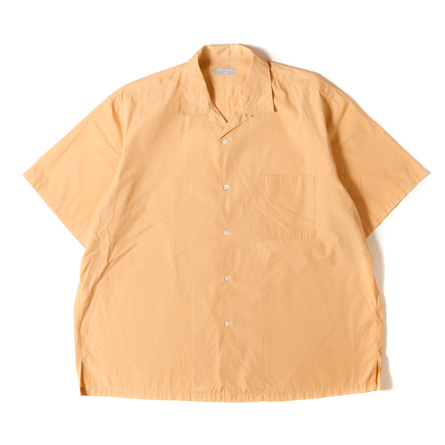 COMME des GARCONS HOMME コム デ ギャルソン オム シャツ イエロー | 90s - 00s 田中オム オープンカラー ブロード ショートスリーブ シャツ | トップス カジュアルシャツ 半袖【メンズ】【中古】【K4773】