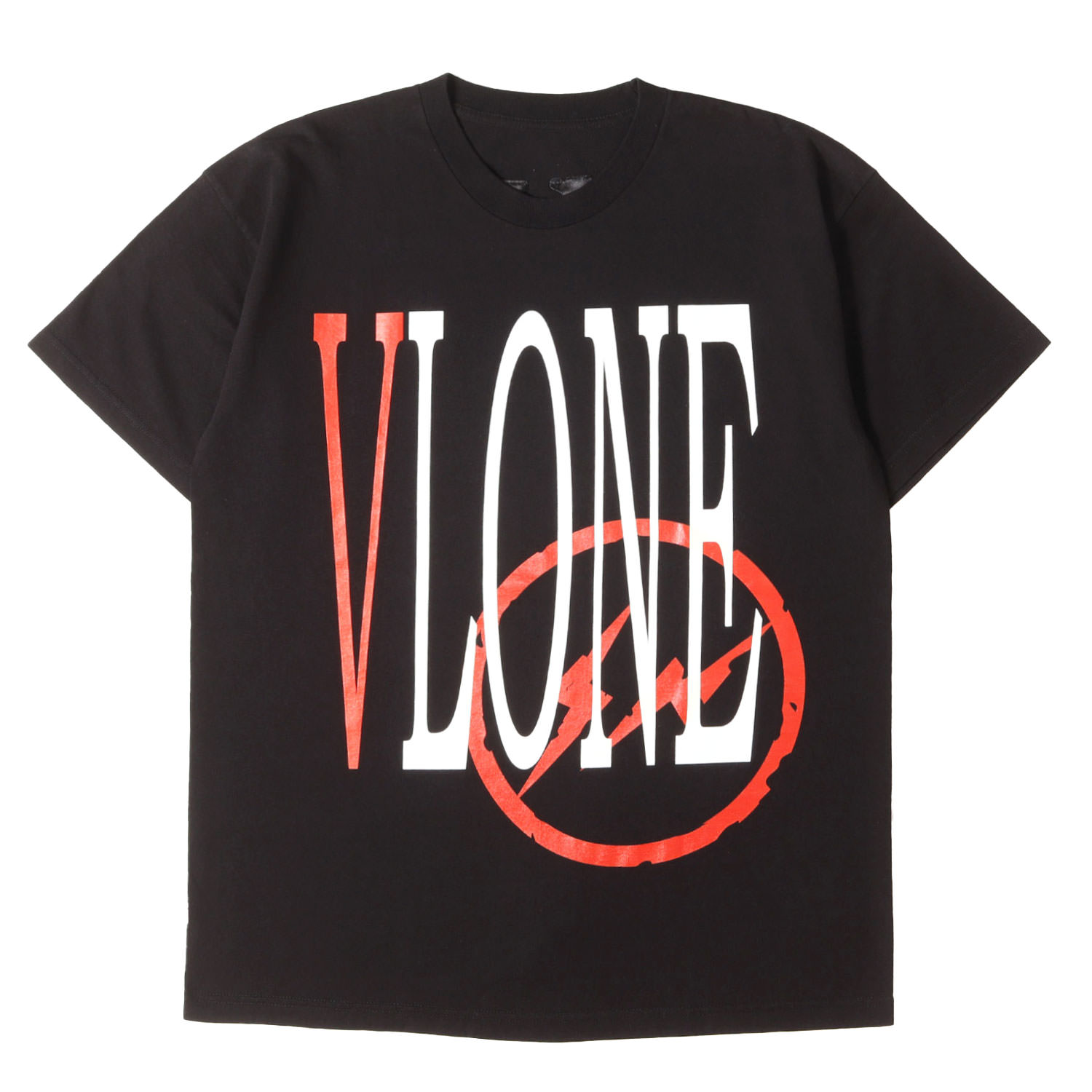 VLONE ヴィーロン Tシャツ ブラック 黒 サイズ:XL | fragment design ビッグロゴ クルーネック Tシャツ | トップス カットソー 半袖【メンズ】【中古】【新品同様】【K4786】