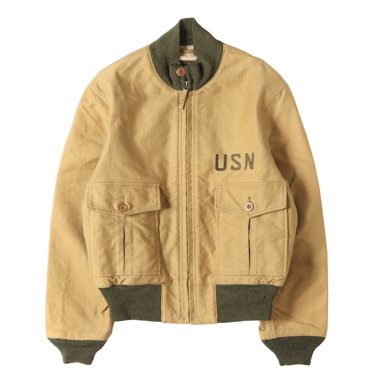 THE REAL McCOYS リアルマッコイズ ジャケット カーキ サイズ:34(XS) | SIGMUND EISNER実名復刻 U.S.NAVY 37J1a フライトジャケット | アウター ブルゾン 上着【メンズ】【中古】【K4774】