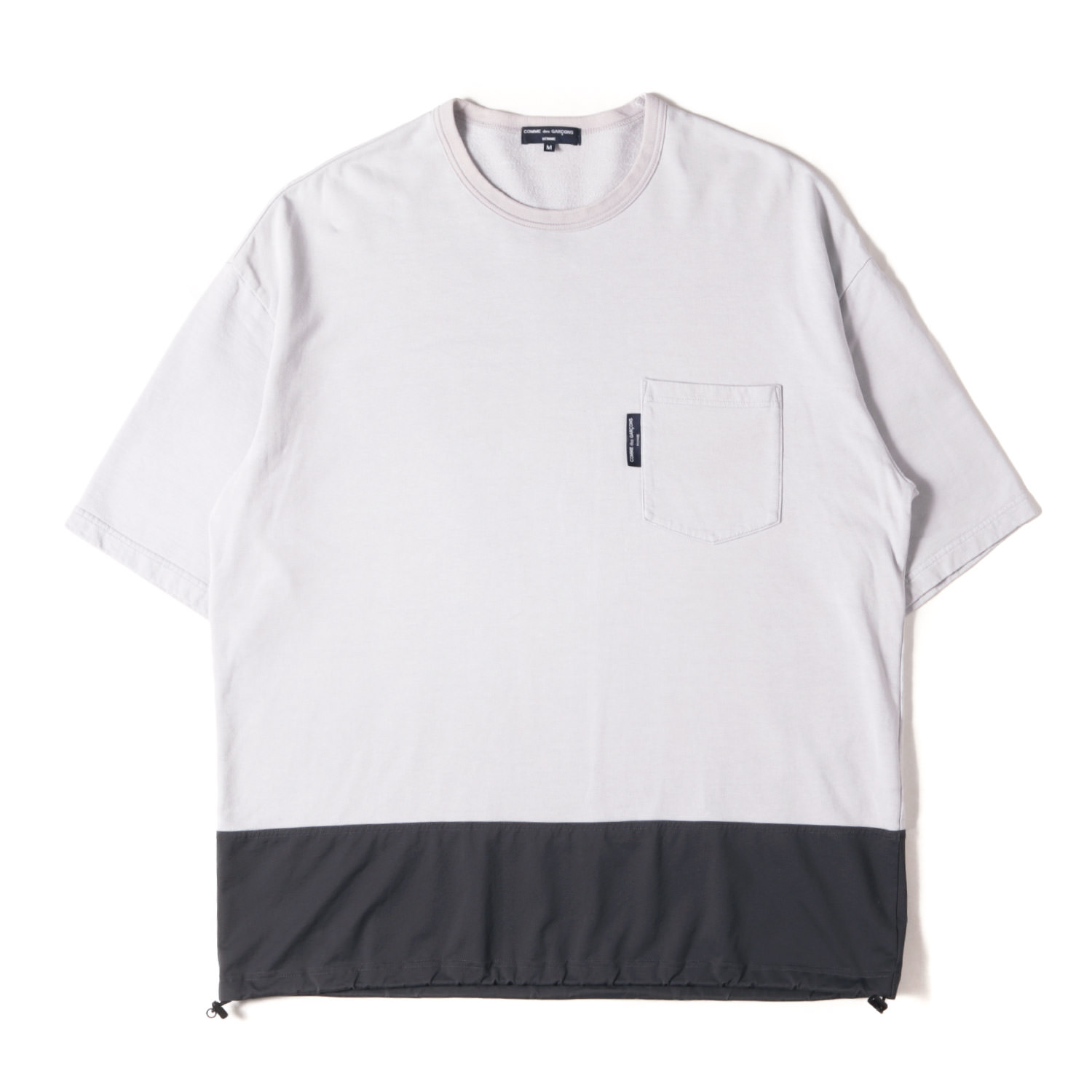 COMME des GARCONS HOMME コム デ ギャルソン オム Tシャツ ライトグレー チャコール サイズ:M | 24SS 異素材切替 バイカラー Tシャツ | トップス カットソー 半袖【メンズ】【中古】【K4774】