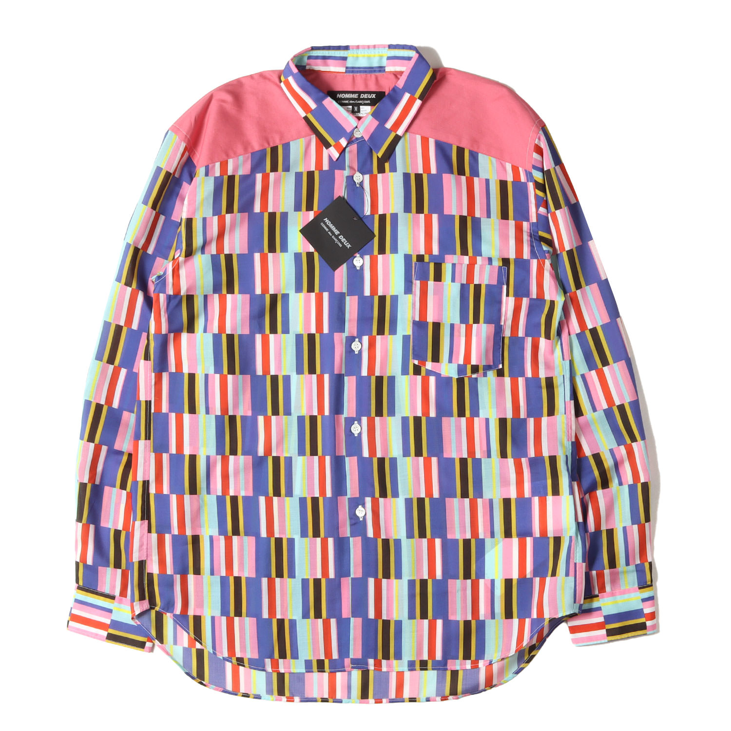 COMME des GARCONS HOMME DEUX コムデギャルソン オムドゥ シャツ マルチカラー サイズ:M | 25AW ジオメトリック ローン ドレス シャツ | トップス カジュアルシャツ 長袖【メンズ】【K4884】｜ブランド古着のBEEGLE by Boo-Bee