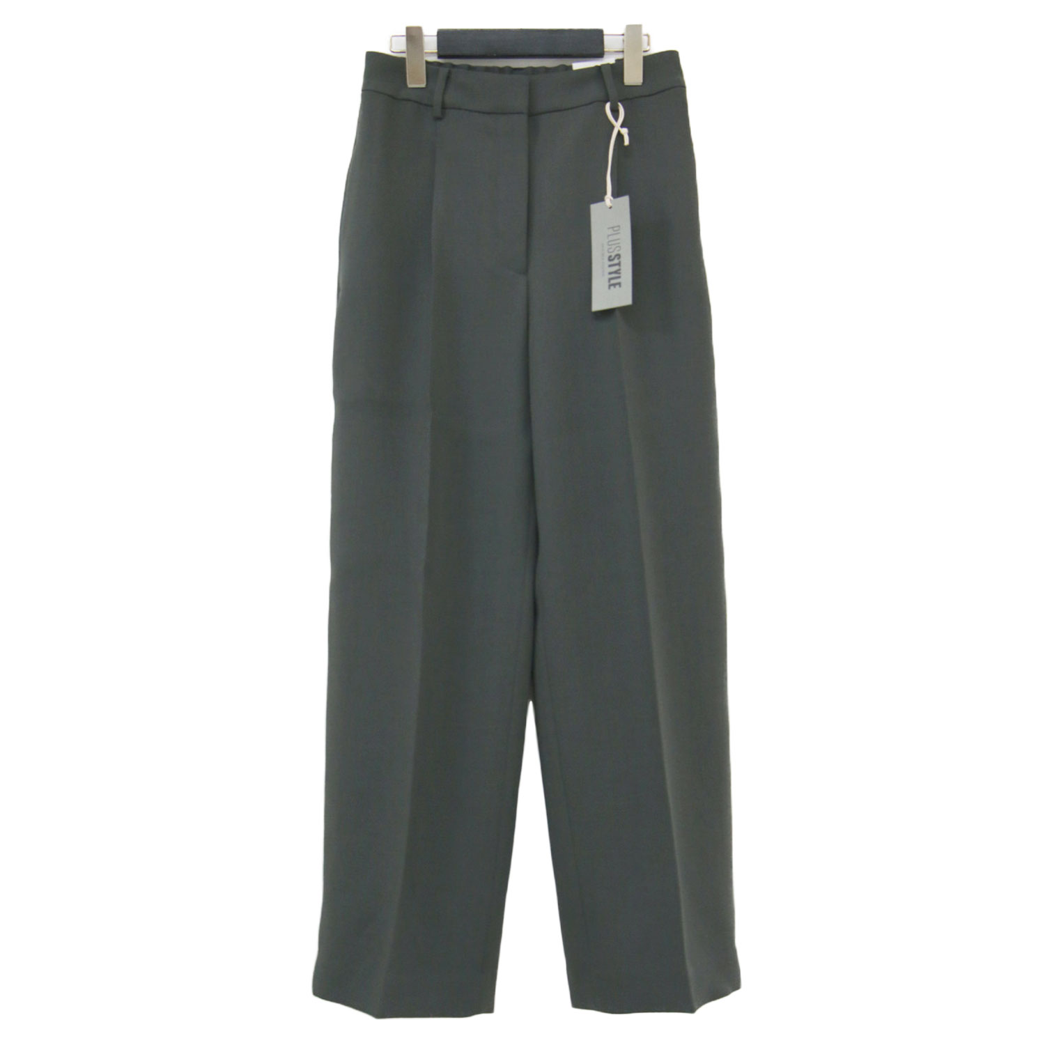 PLST プラステ パンツ グレー サイズ:Ｍ | 25春夏 ワイド パンツ / スラックス フルレングス ストレート センタープレス ストレッチ UVカット | ボトムス ズボン【レディース】【K4775】