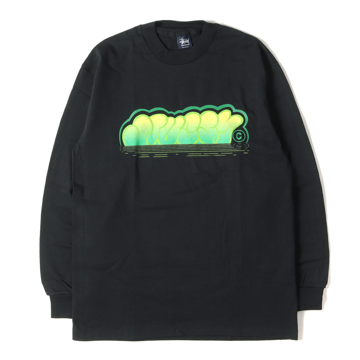 STUSSY ステューシー Tシャツ ブラック 黒 サイズ:M | 00s グラフィックロゴ ロングスリーブ Tシャツ(デッドストック / USA製) | トップス カットソー 長袖【メンズ】【K4783】